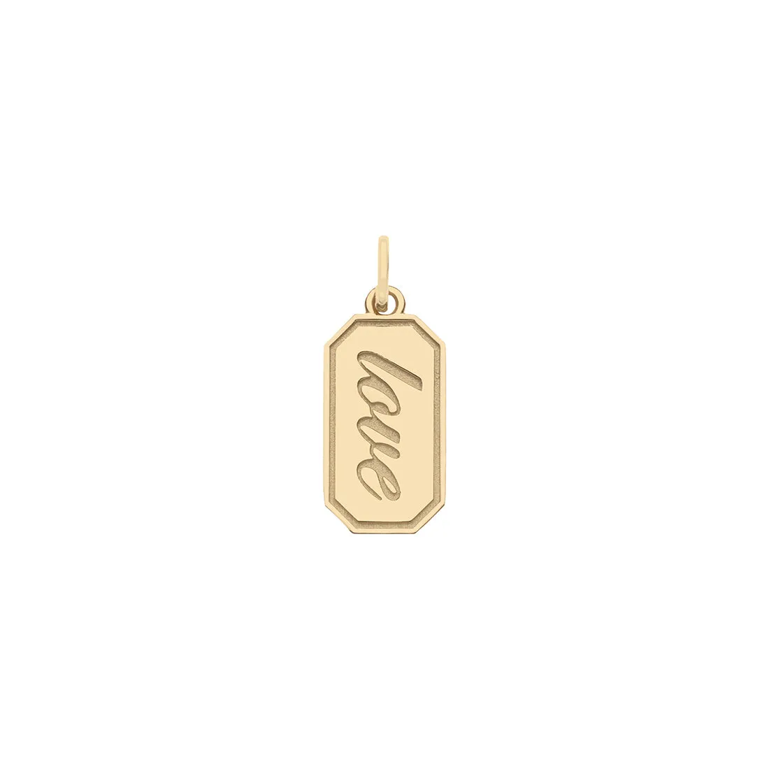 LOVE Tag Charm in Solid Gold sold by Jane Win
