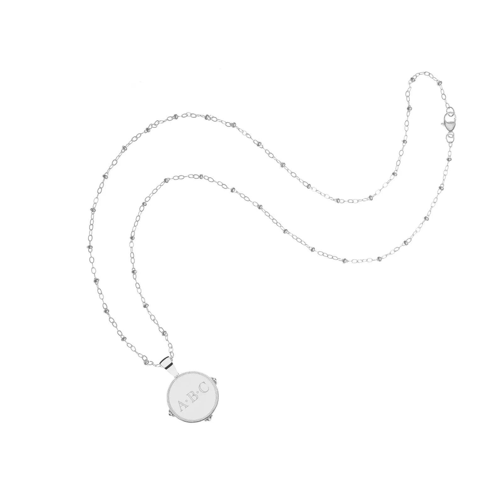 Personalized Petite Coin Pendant in Silver sold by Jane Win product image thumbnail 3