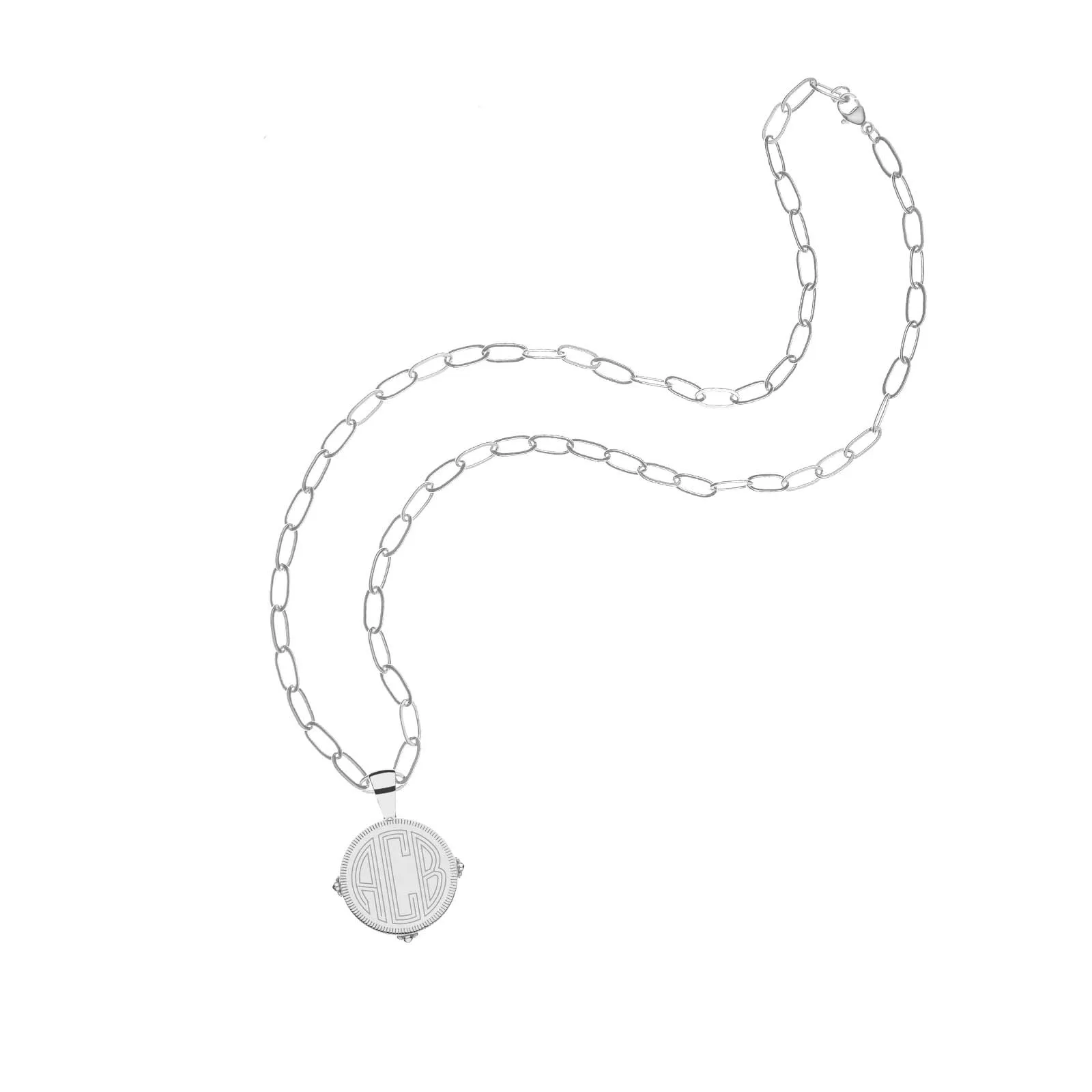 Personalized Petite Coin Pendant in Silver sold by Jane Win product image thumbnail 4