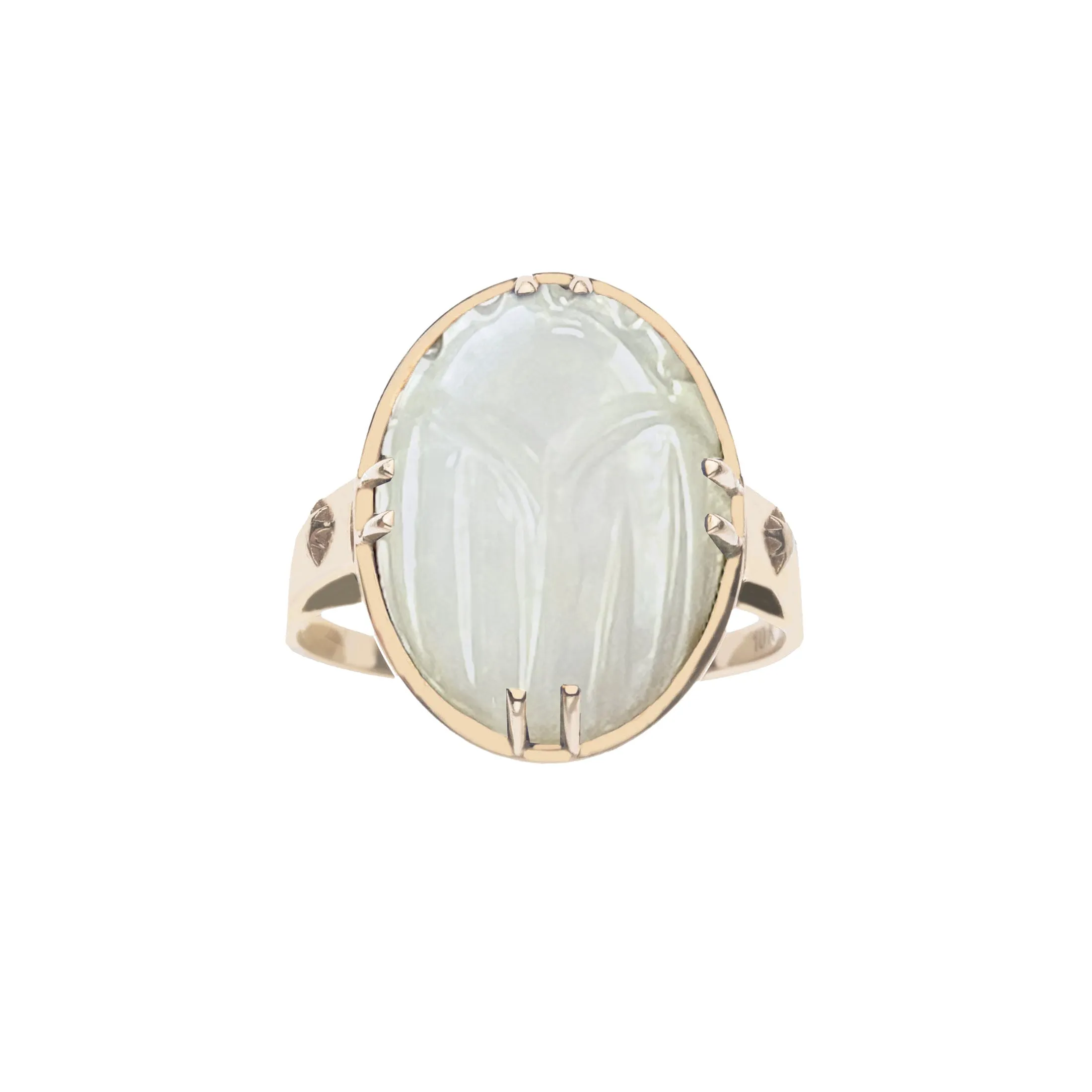 PROTECT Mother of Pearl Scarab Ring in 10k Gold sold by Jane Win