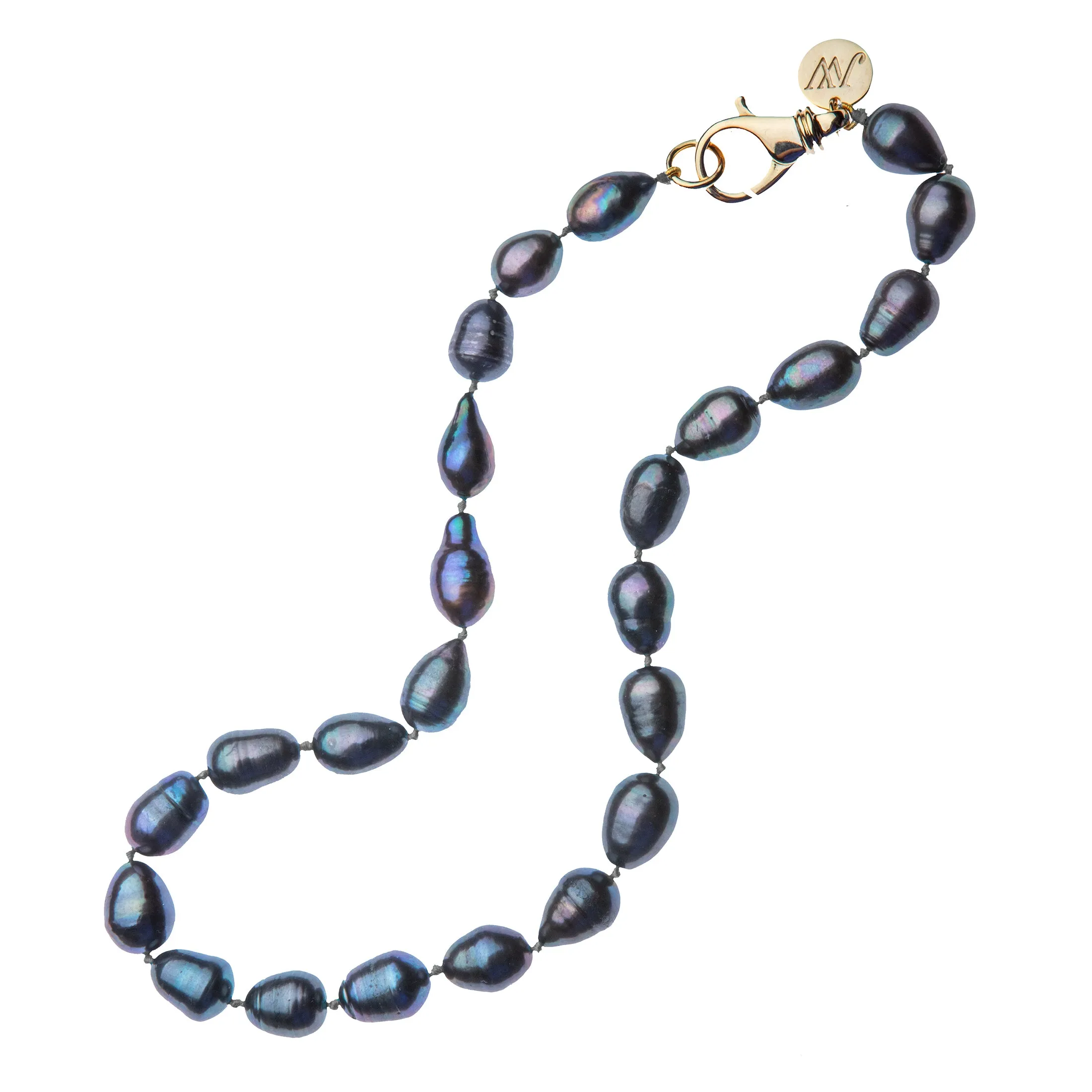 Black Pearl Knotted Beaded Necklace sold by Jane Win