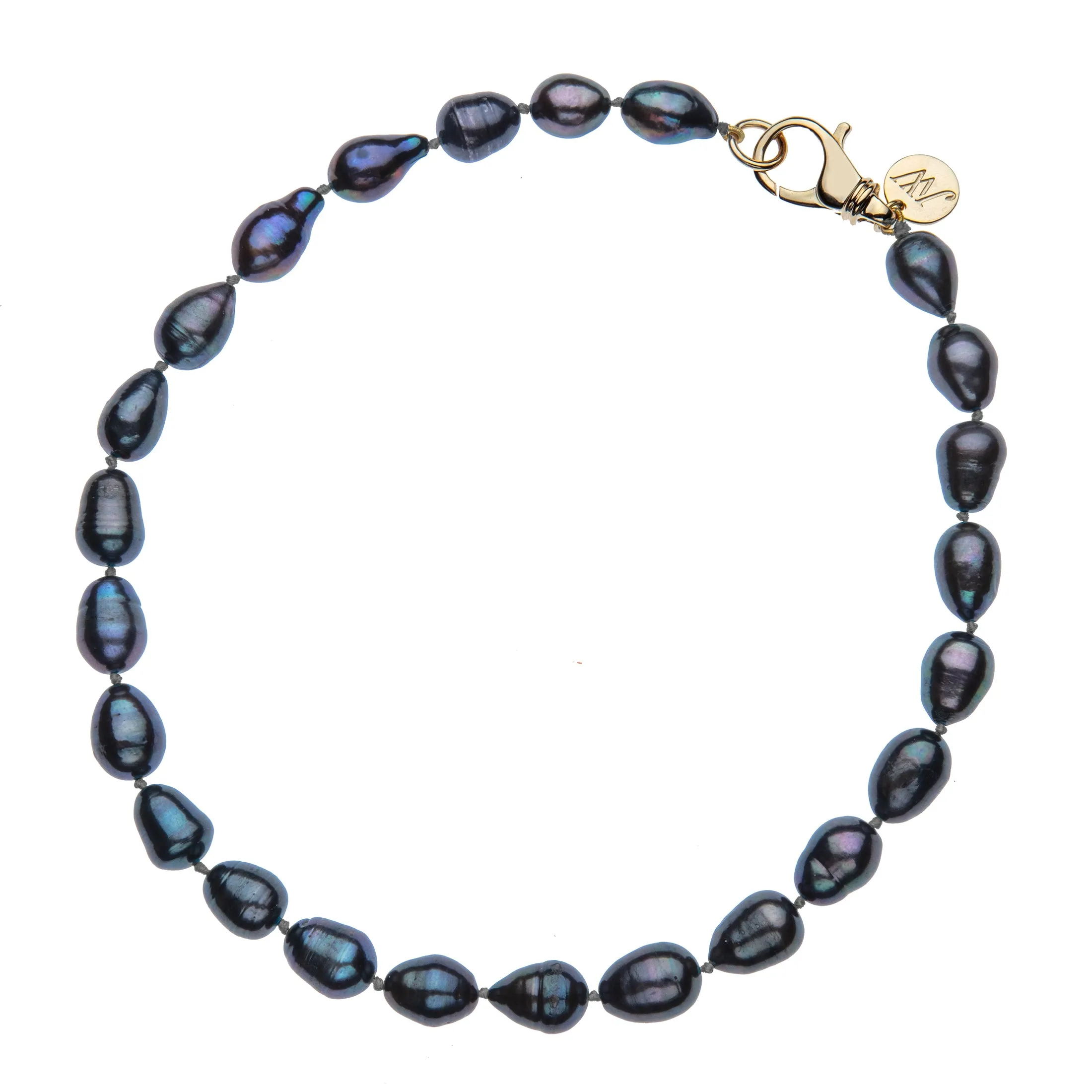 Black Pearl Knotted Beaded Necklace sold by Jane Win product image thumbnail 2