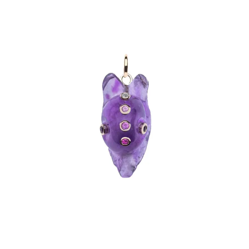 JOY Carved Amethyst Snail in Solid Gold sold by Jane Win