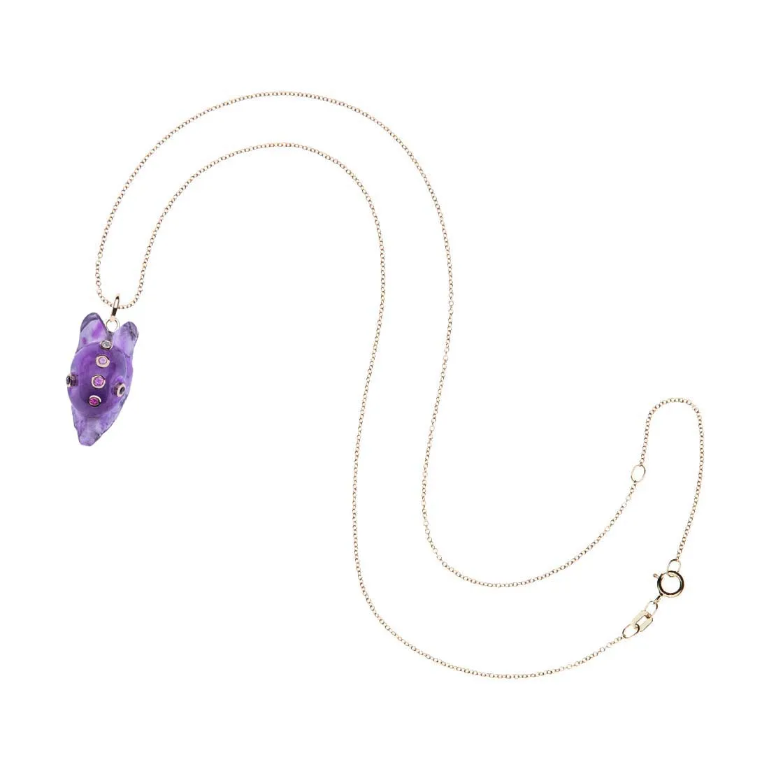 JOY Carved Amethyst Snail in Solid Gold sold by Jane Win product image thumbnail 4