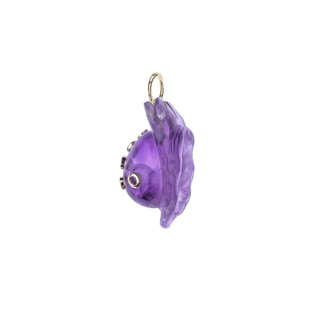 JOY Carved Amethyst Snail in Solid Gold sold by Jane Win product image thumbnail 3