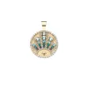 STRONG Rising Sun Small Embellished Pendant Coin in 14k SALE sold by Jane Win