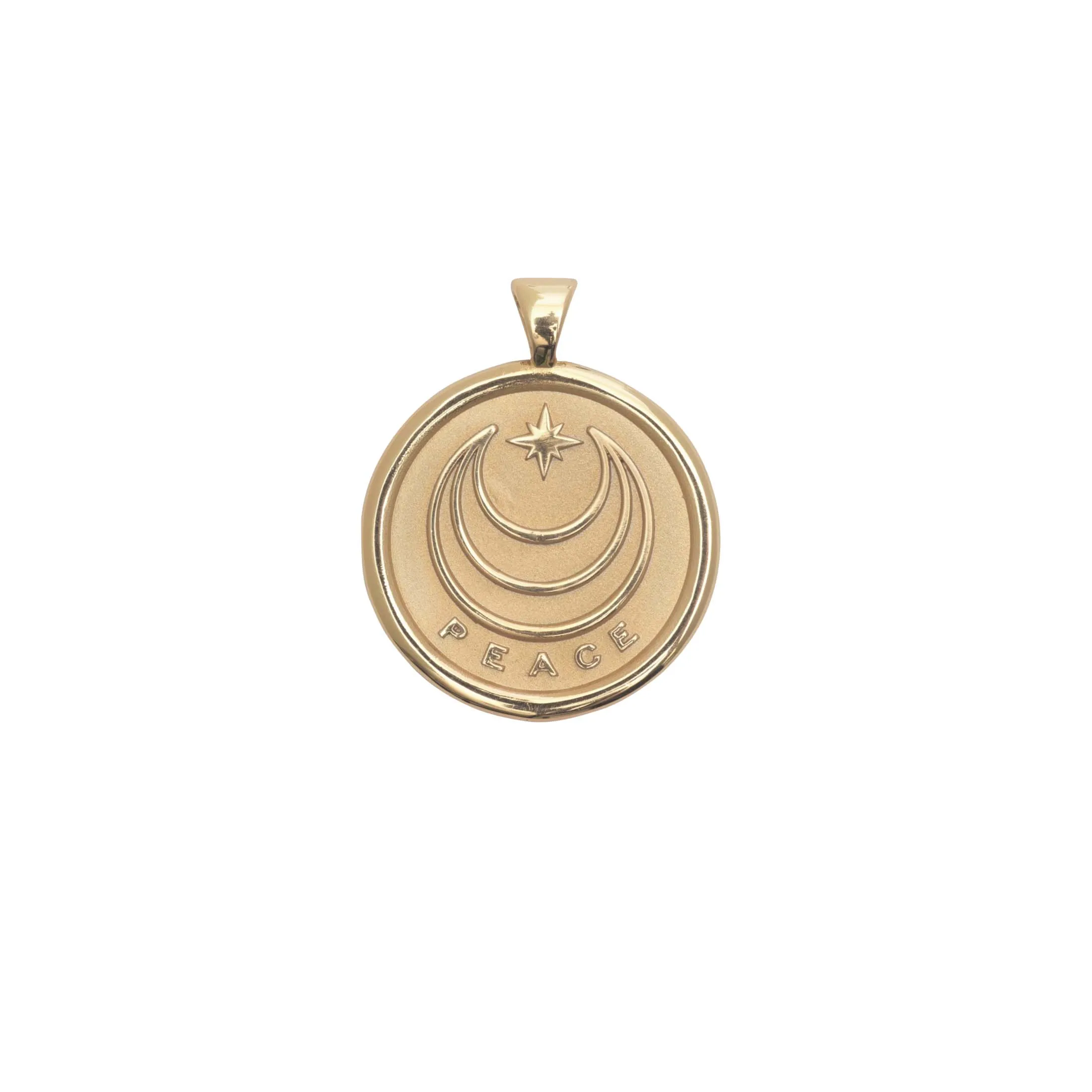 PEACE JW Small Pendant Coin in Solid Gold sold by Jane Win product image thumbnail 2