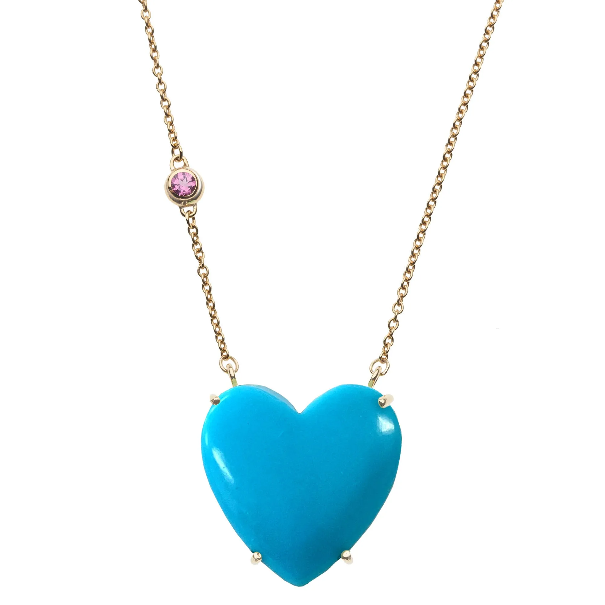 LOVE Turquoise Carved Heart Necklace with Gold Setting SALE sold by Jane Win