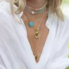 LOVE Turquoise Carved Heart Necklace with Gold Setting SALE sold by Jane Win