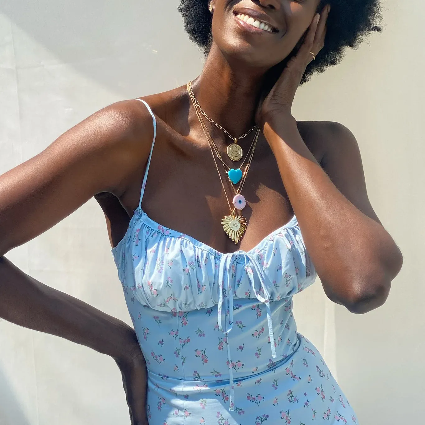 LOVE Turquoise Carved Heart Necklace with Gold Setting SALE sold by Jane Win product image thumbnail 4