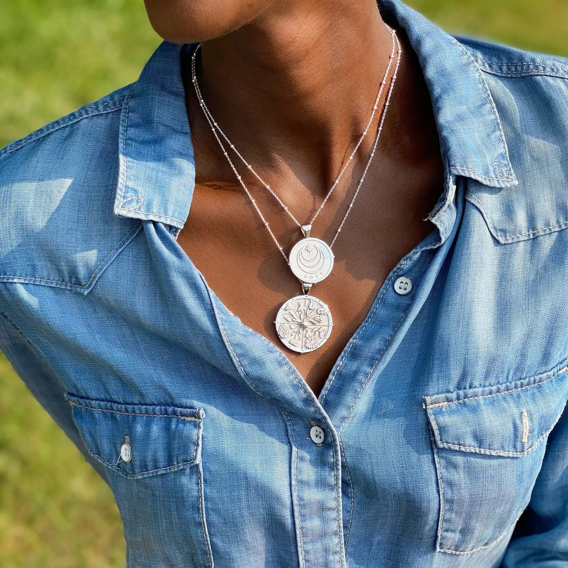 HOPE JW Small Pendant Coin in Silver sold by Jane Win product image thumbnail 2