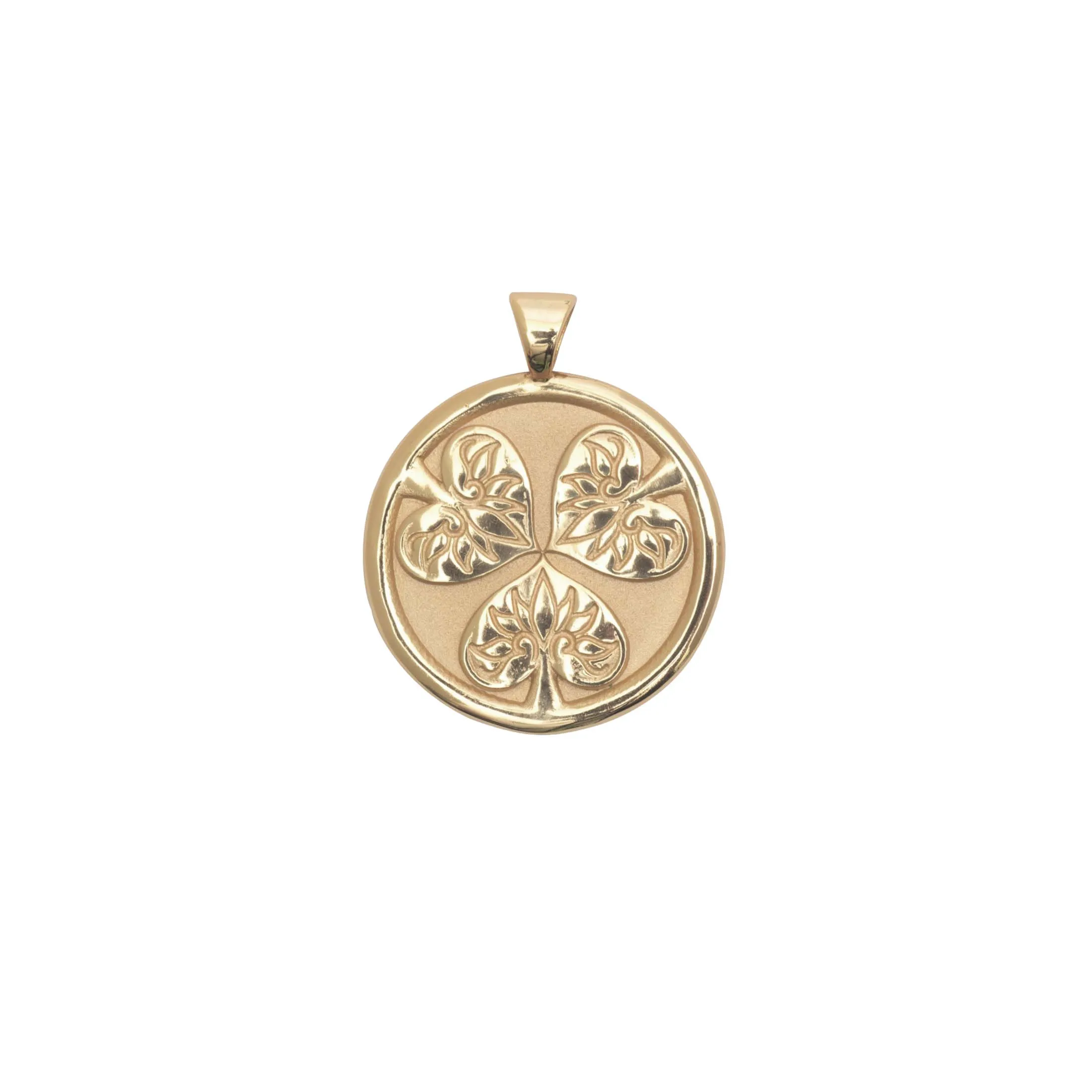 JOY JW Small Pendant Coin in Solid Gold sold by Jane Win