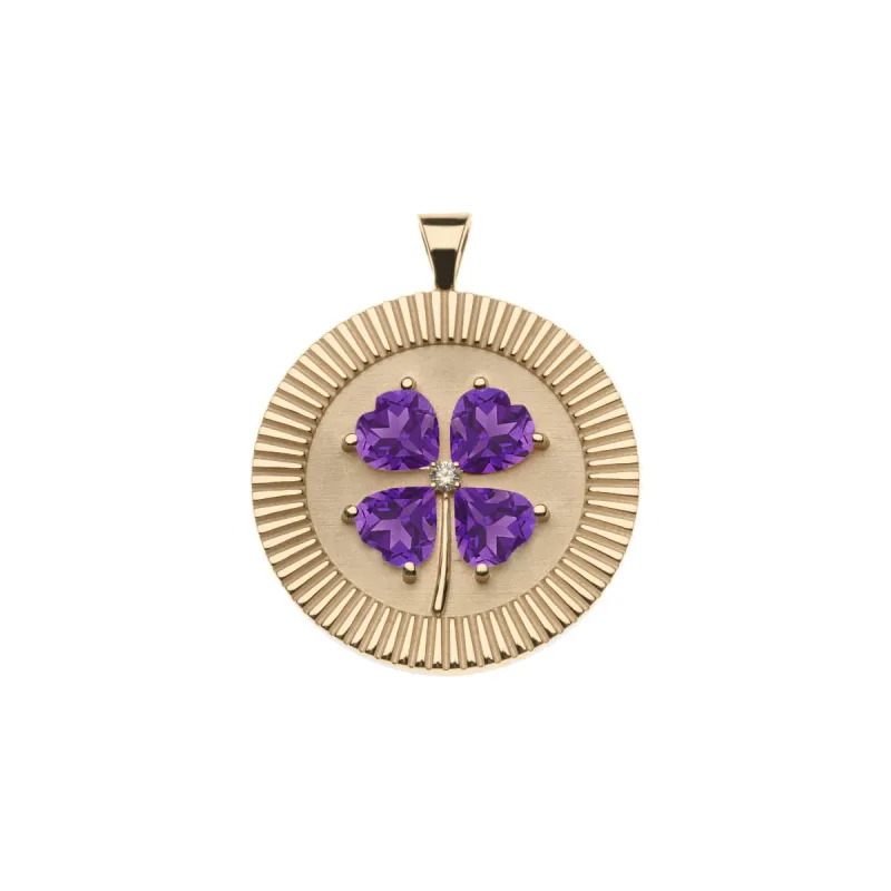 LUCKY 14k Amethyst Coin Pendant sold by Jane Win
