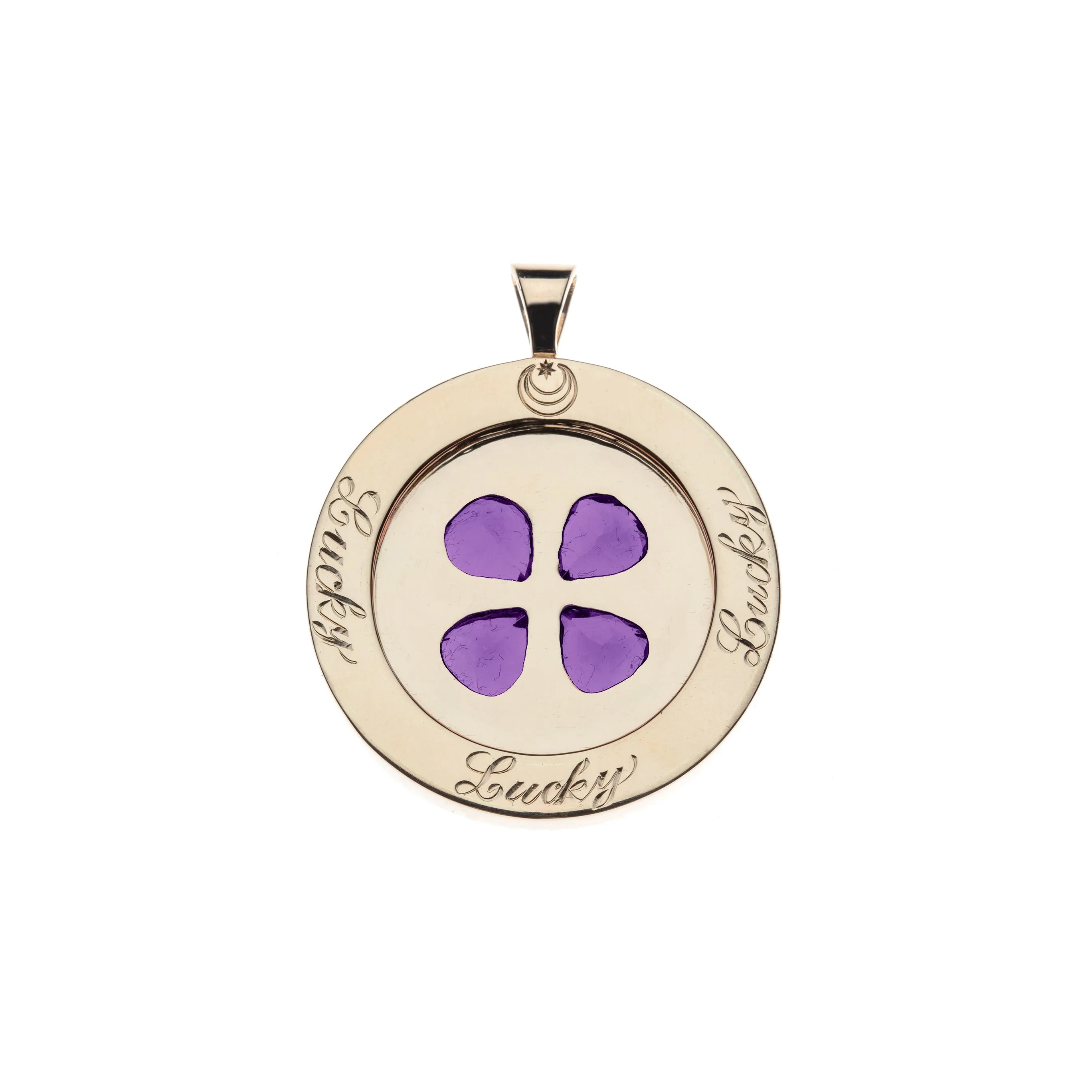 LUCKY 14k Amethyst Coin Pendant sold by Jane Win product image thumbnail 2