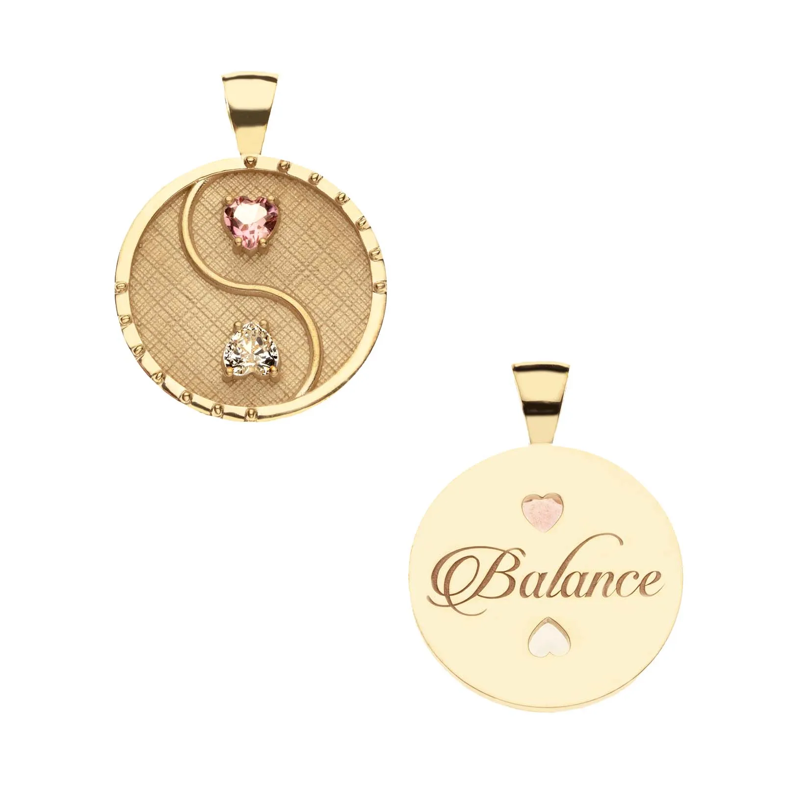 BALANCE JW Small Pendant Coin in 14k with Stones sold by Jane Win product image thumbnail 2