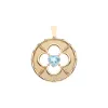 LOVE 14k Sky Blue Topaz Quatrefoil Coin Pendant sold by Jane Win