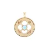 LOVE 14k Sky Blue Topaz Quatrefoil Coin Pendant sold by Jane Win