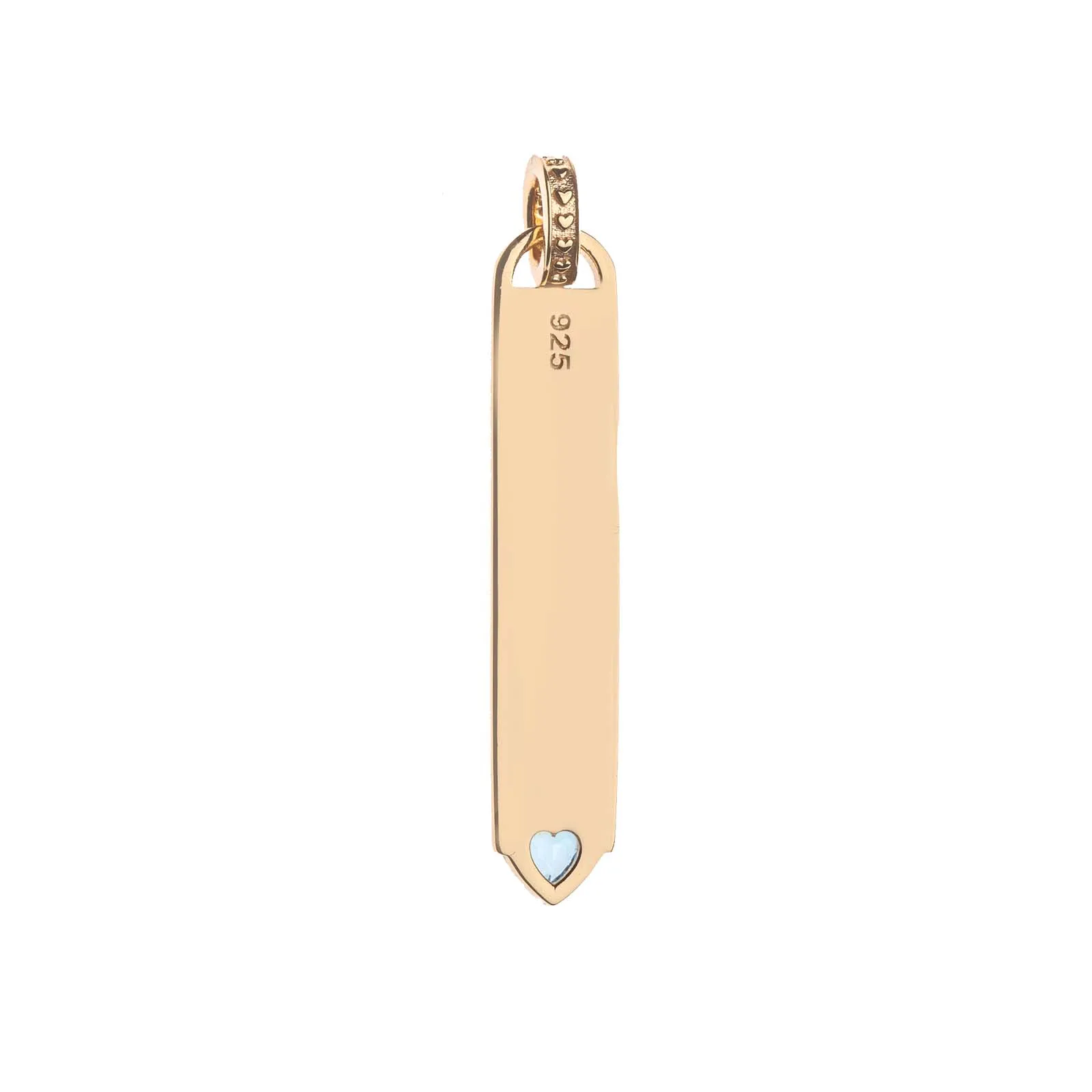 JOY Mama Engravable Bar Pendant in Blue Topaz sold by Jane Win product image thumbnail 3