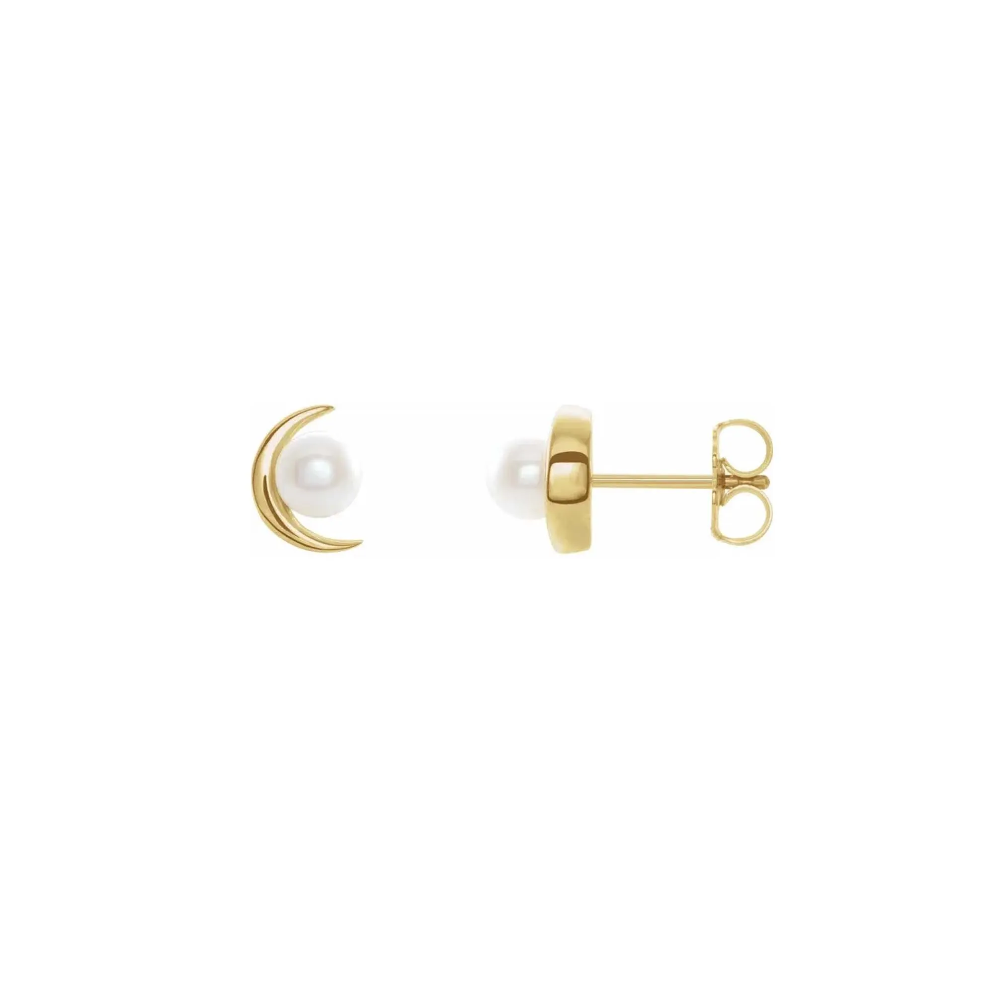 Crescent Moon and Pearl Earrings sold by Jane Win