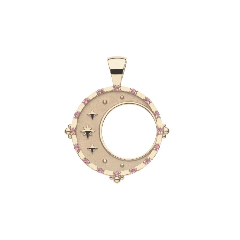 FOREVER Embellished Moon and Back Pendant Coin in 14k sold by Jane Win