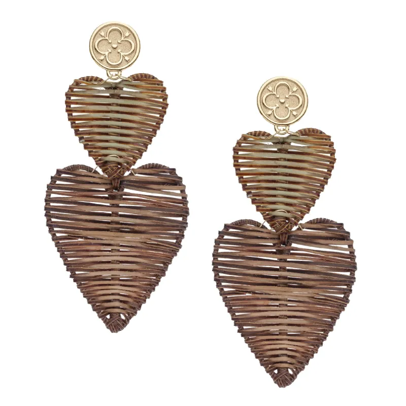 Woven with LOVE Heart Earrings SALE made by Jane Win
