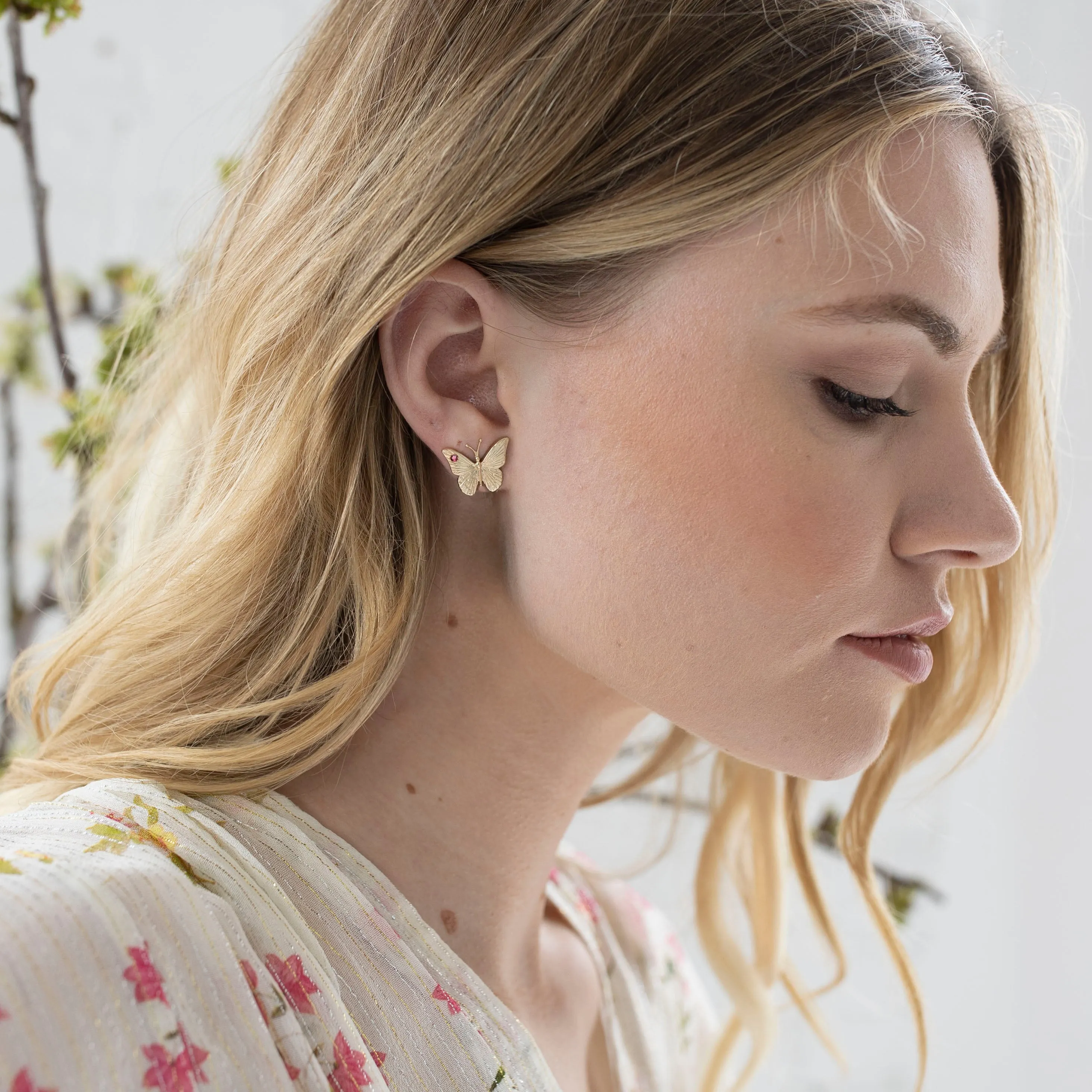 FREEDOM Butterfly Stud Earrings 10k Gold sold by Jane Win product image thumbnail 2