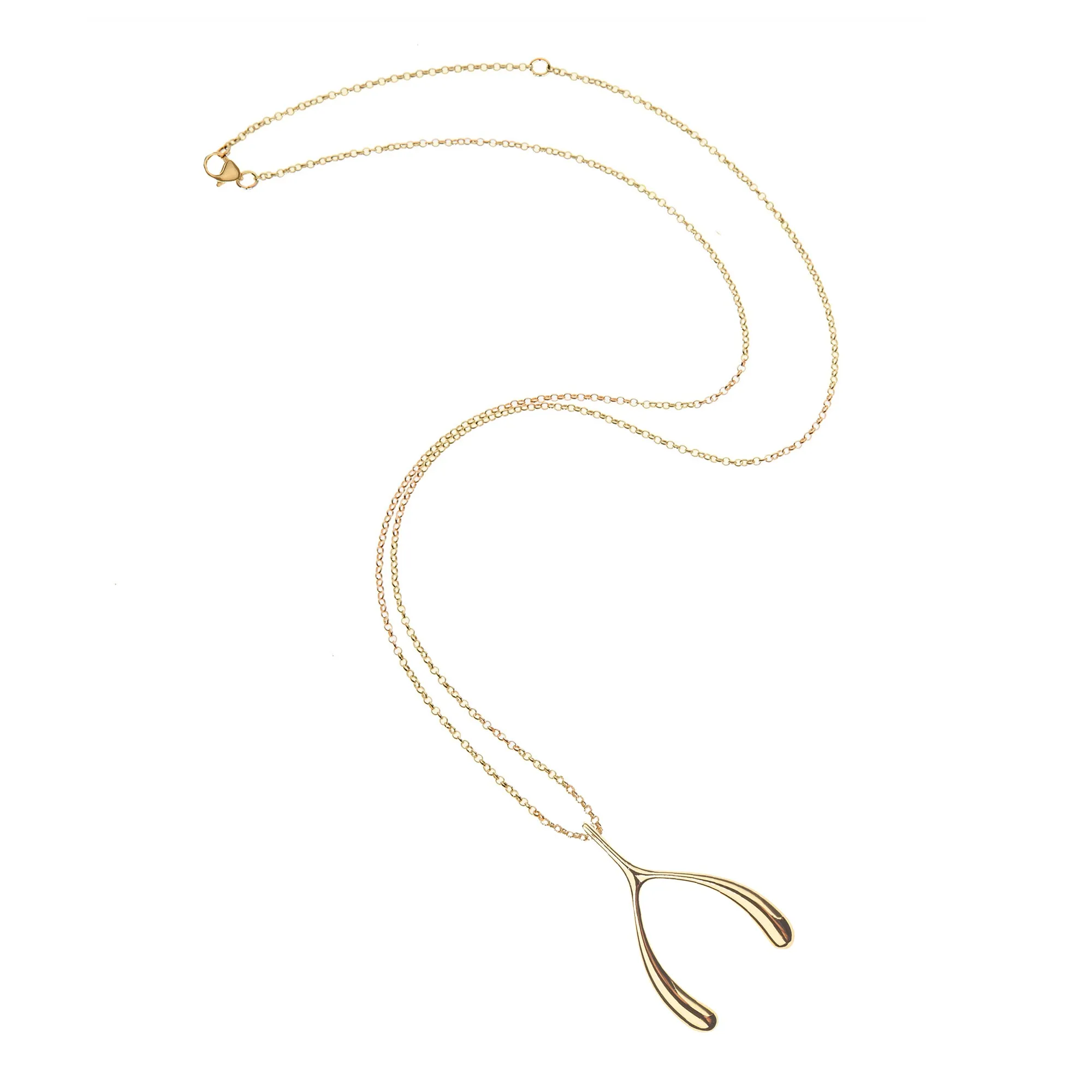 LUCKY Gold Wishbone Pendant sold by Jane Win product image thumbnail 5
