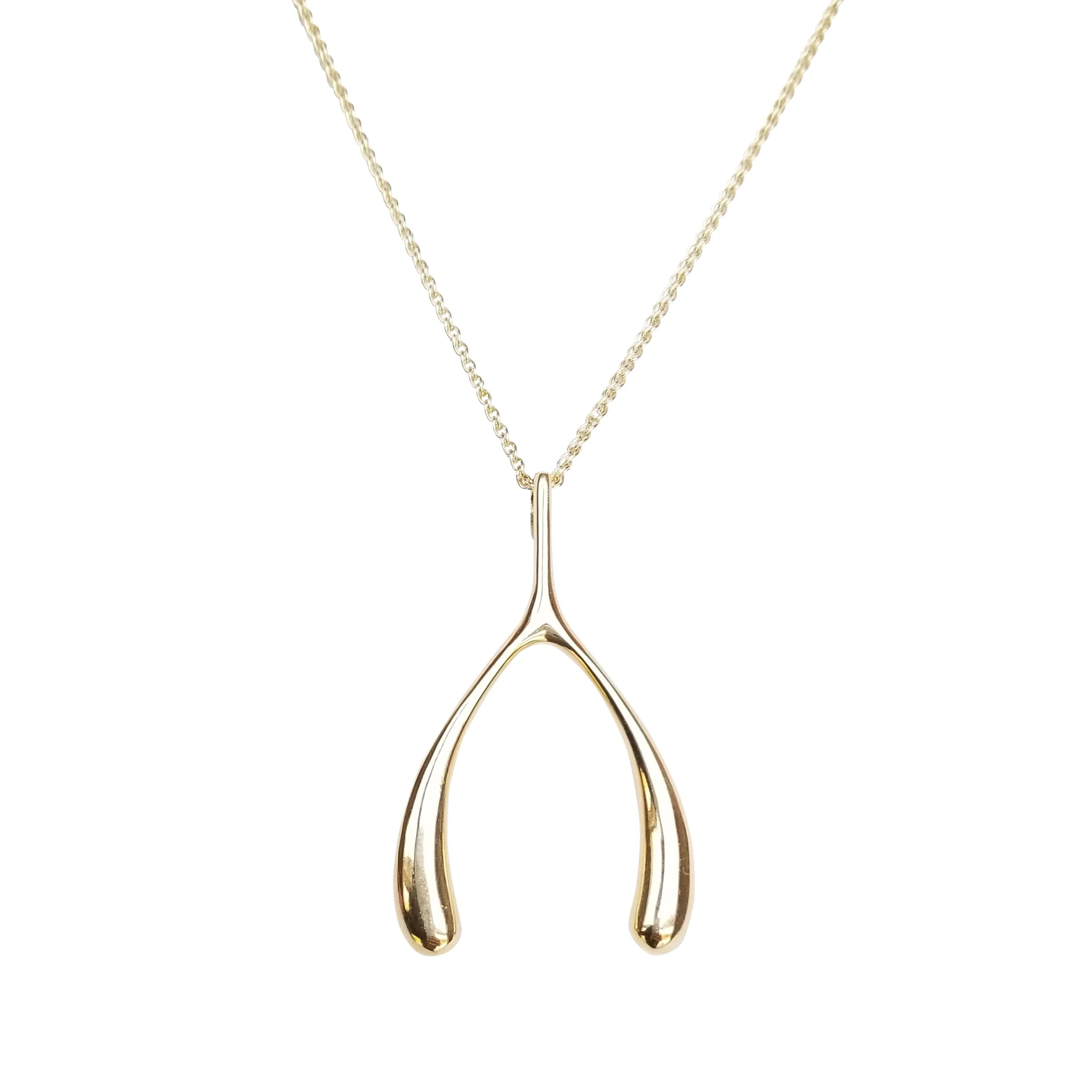 LUCKY Gold Wishbone Pendant sold by Jane Win