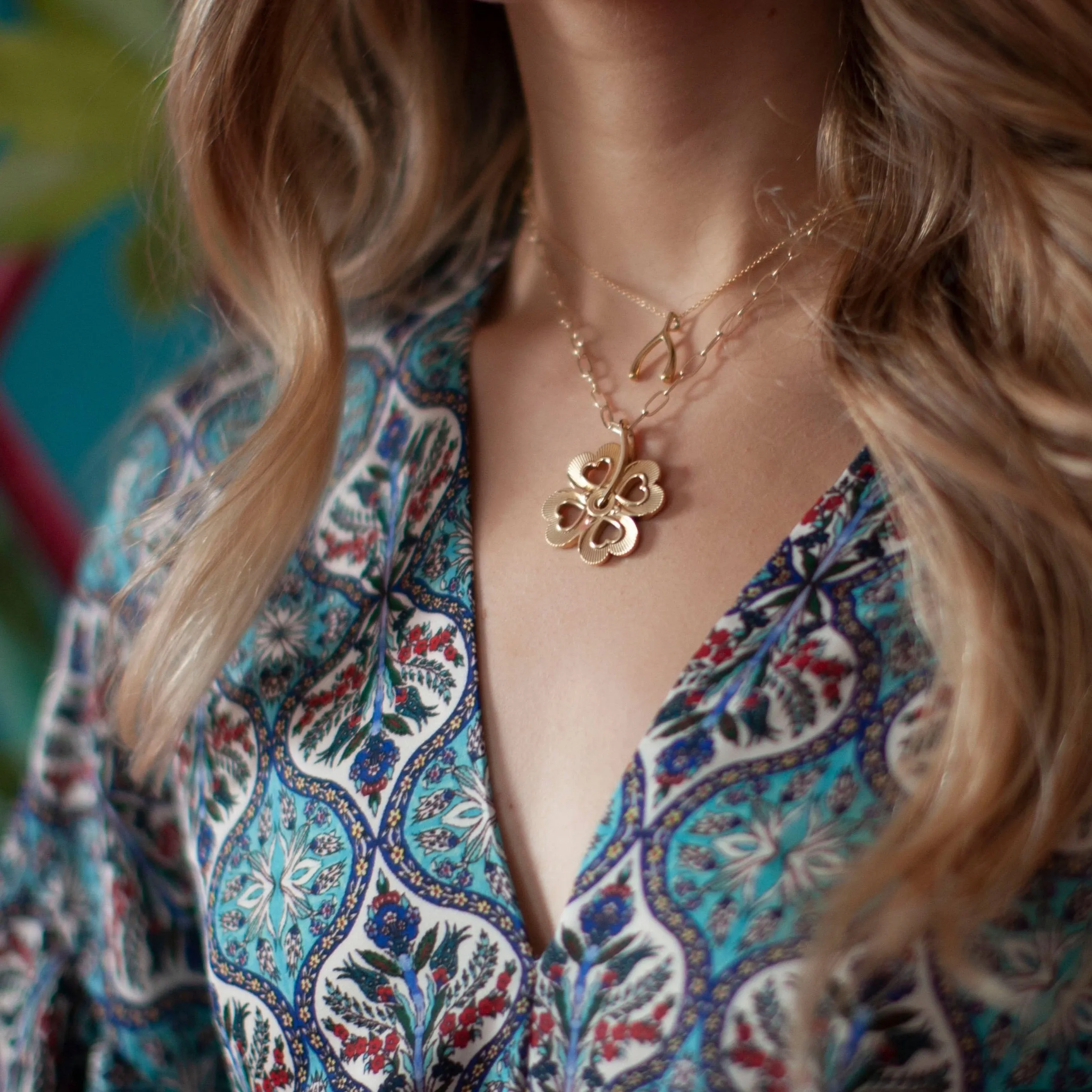 LUCKY Gold Mini Wishbone Pendant in 10k sold by Jane Win product image thumbnail 4