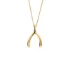 LUCKY Gold Mini Wishbone Pendant in 10k sold by Jane Win