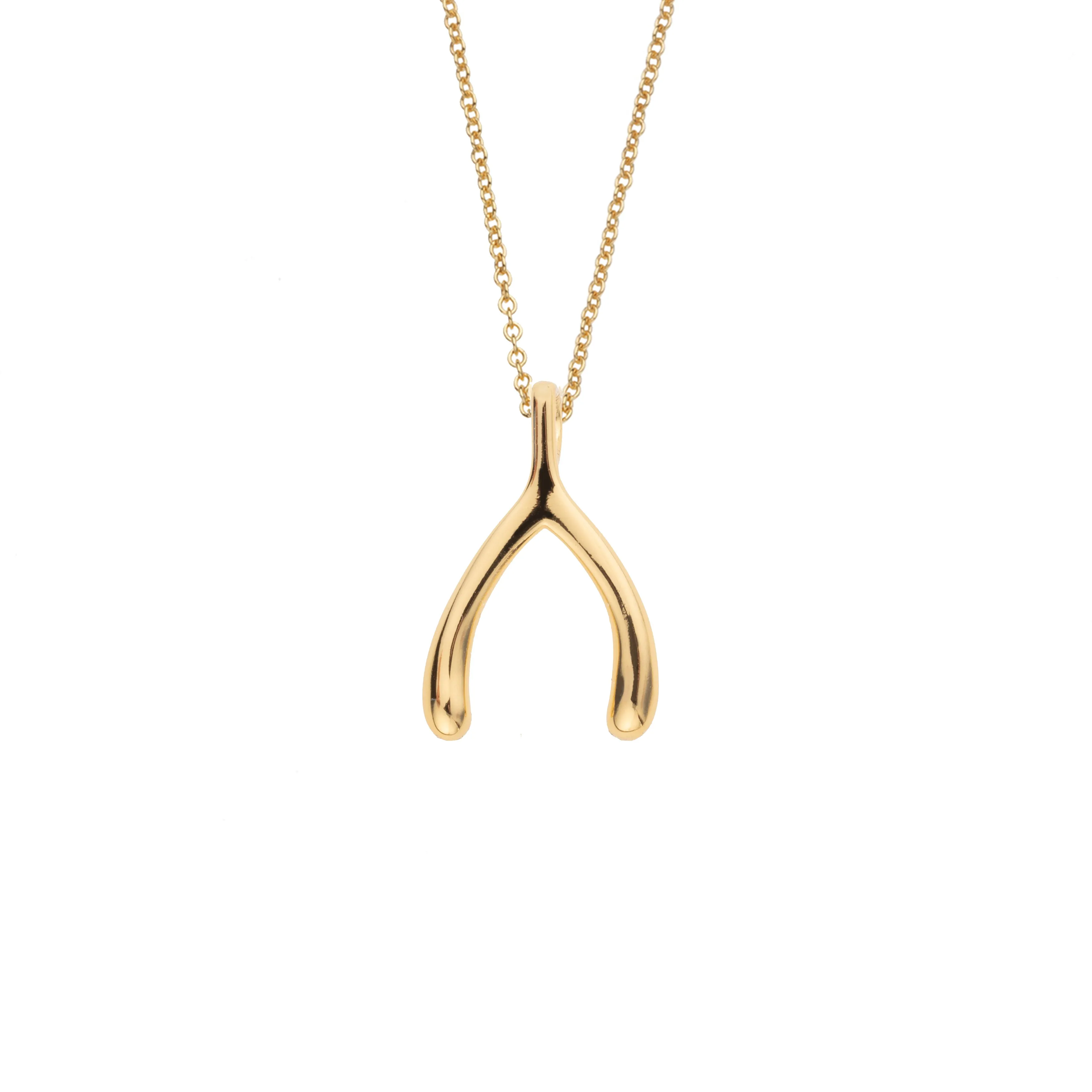 LUCKY Gold Mini Wishbone Pendant in 10k sold by Jane Win product image thumbnail 5
