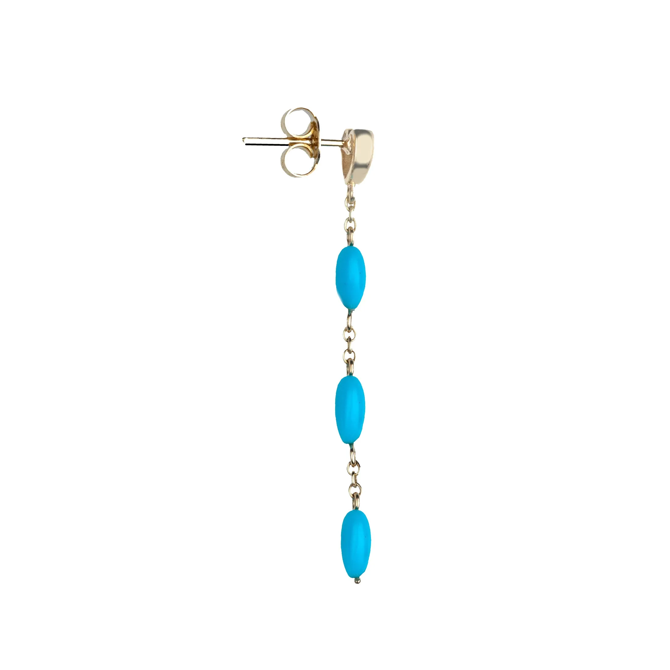 LOVE Carved Turquoise and Gold Heart Earrings sold by Jane Win product image thumbnail 2