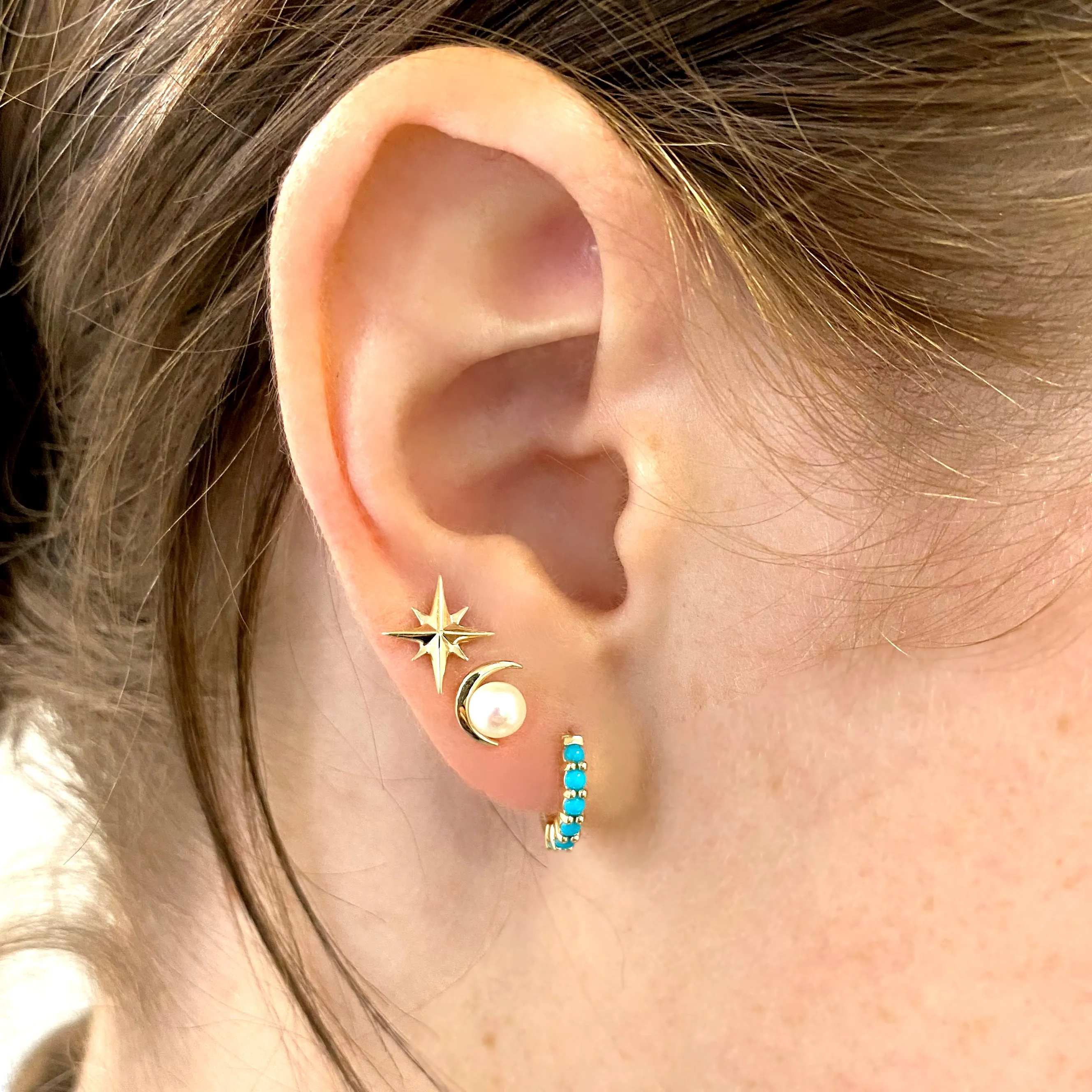 JOY Turquoise Huggie Hoop Earrings sold by Jane Win product image thumbnail 2
