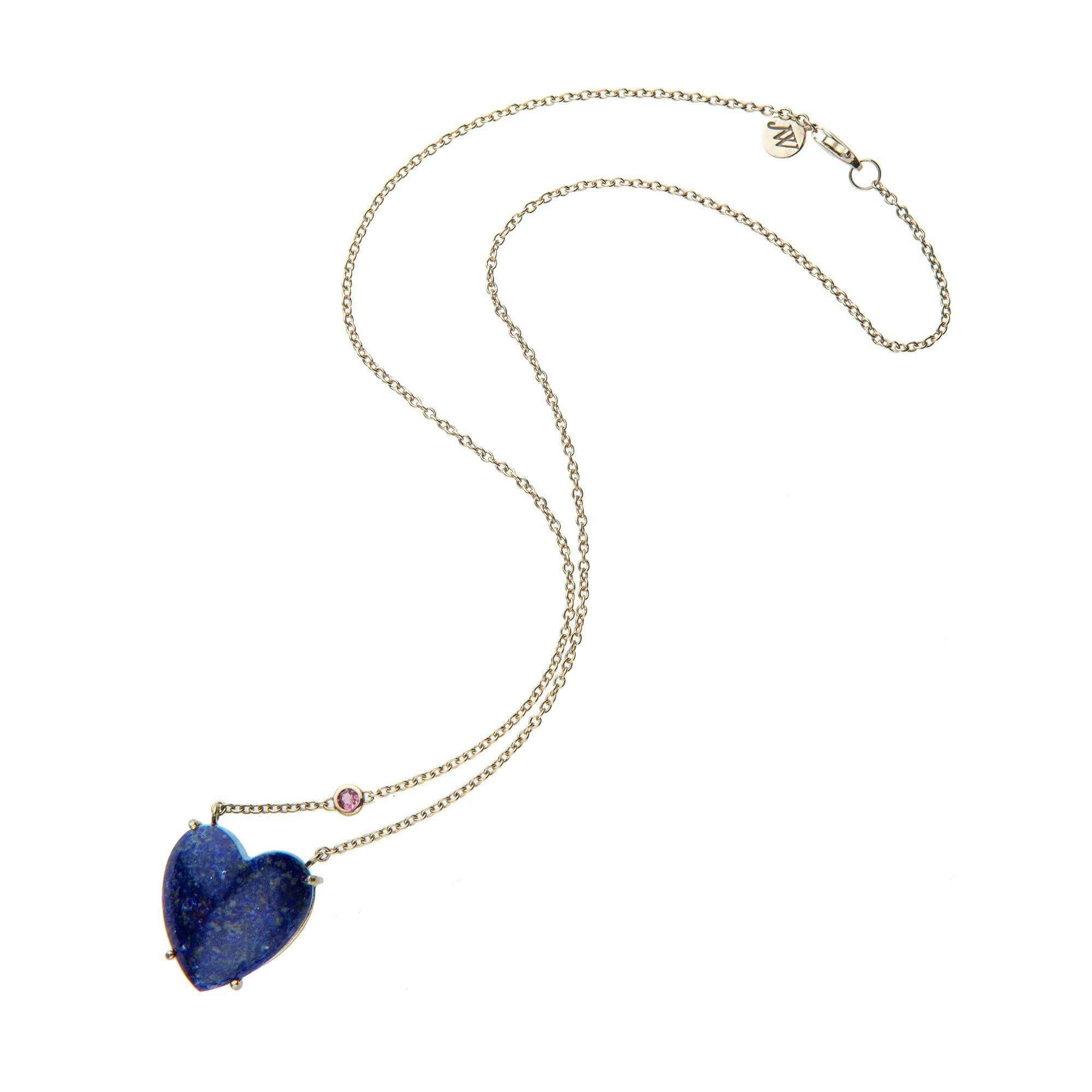 LOVE Lapis Carved Heart Necklace with Gold Setting SALE sold by Jane Win product image thumbnail 2
