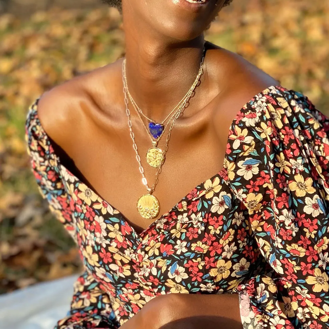 LOVE Lapis Carved Heart Necklace with Gold Setting SALE sold by Jane Win product image thumbnail 3