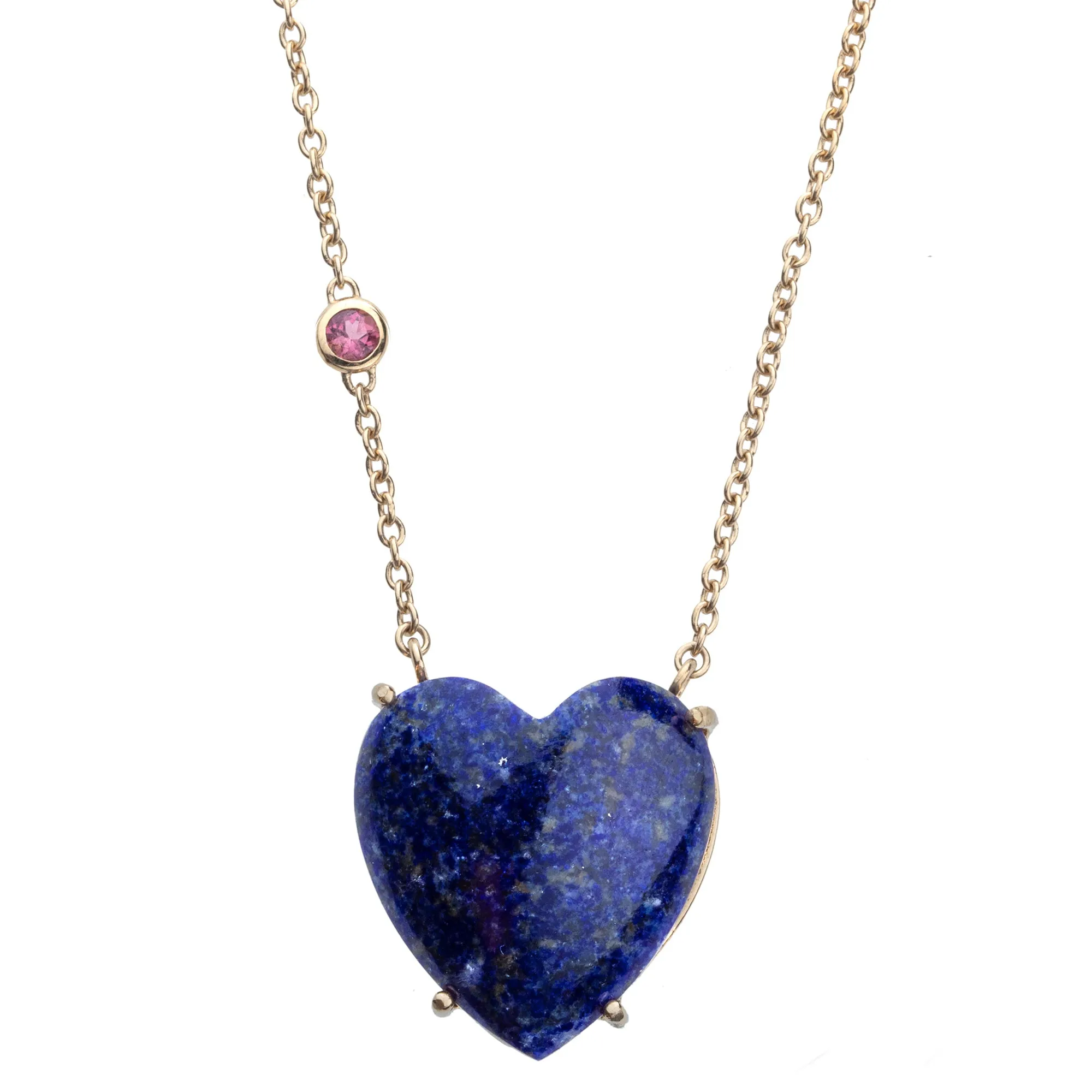 LOVE Lapis Carved Heart Necklace with Gold Setting SALE sold by Jane Win