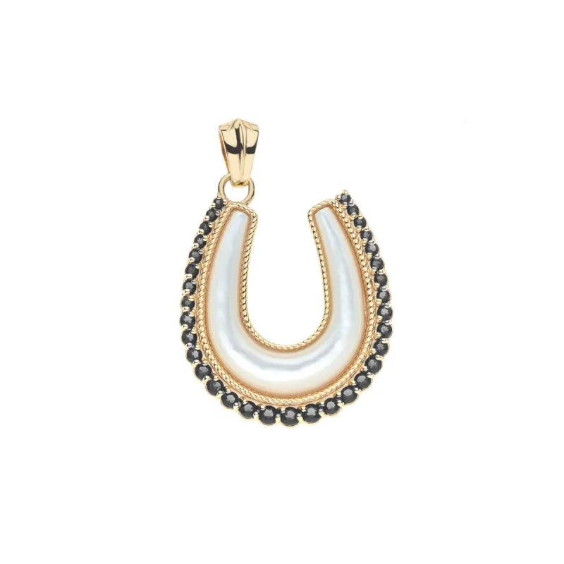 Feeling Lucky Mother of Pearl Horseshoe Pendant sold by Jane Win