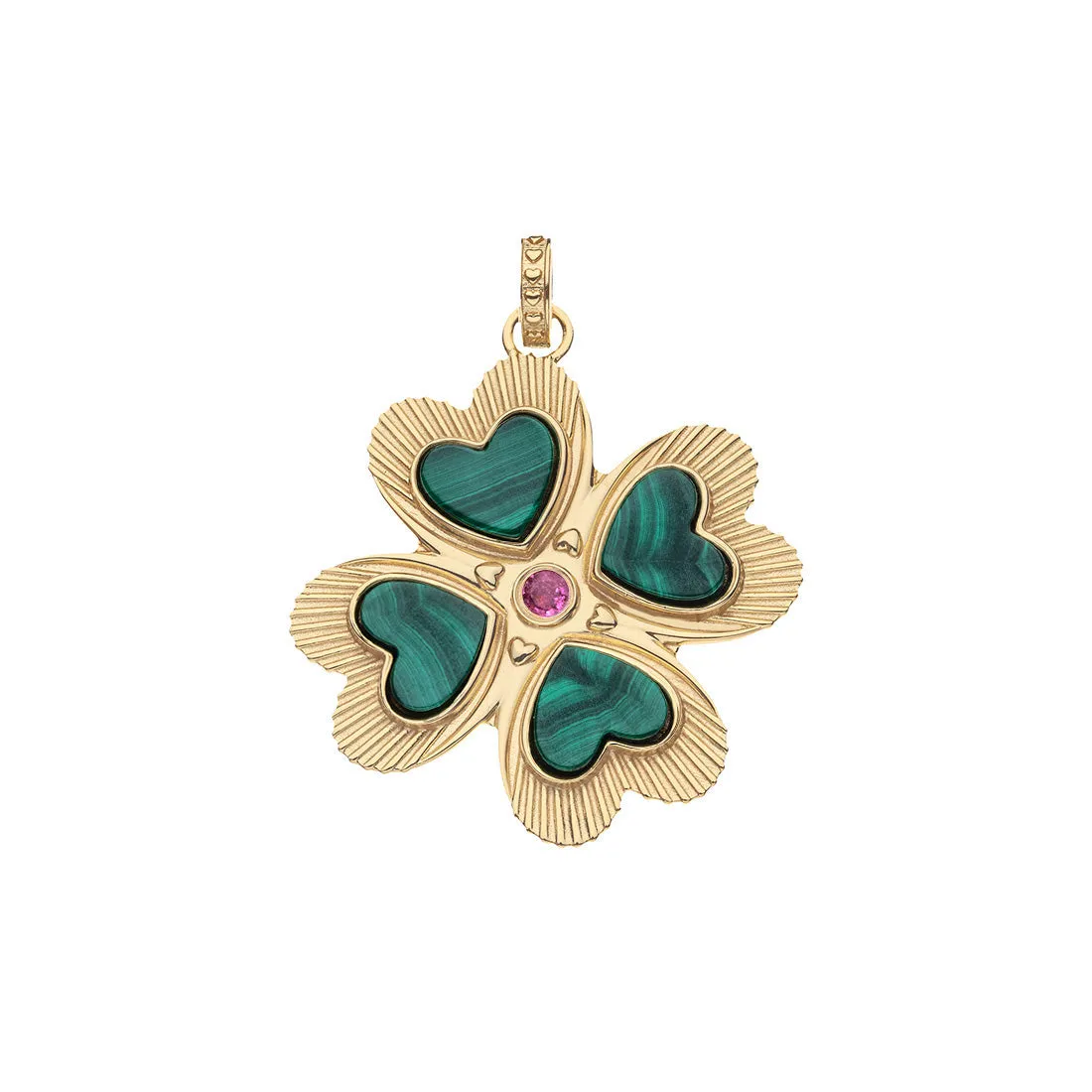 LUCKY in Love Clover Pendant with Malachite sold by Jane Win