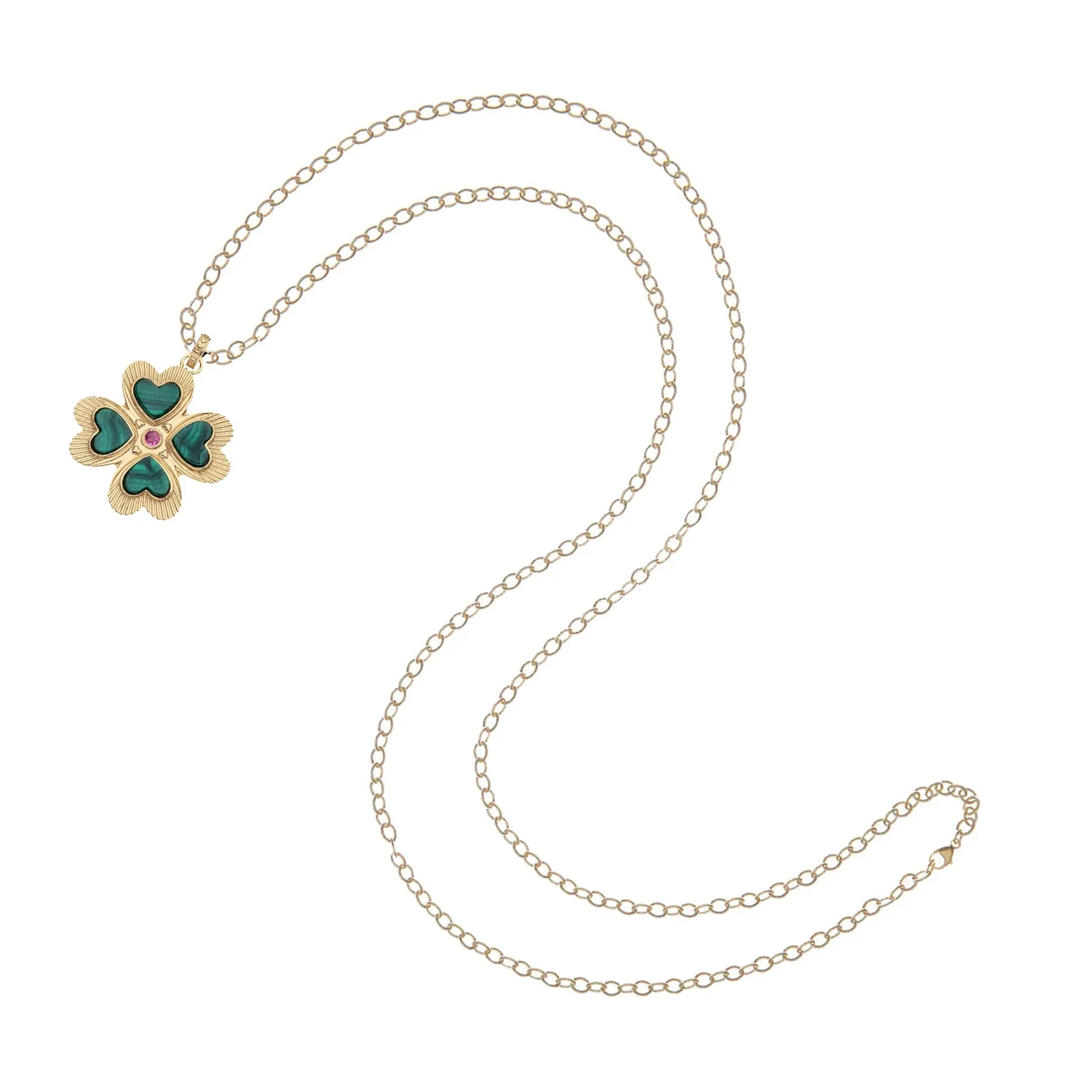 LUCKY in Love Clover Pendant with Malachite sold by Jane Win product image thumbnail 5