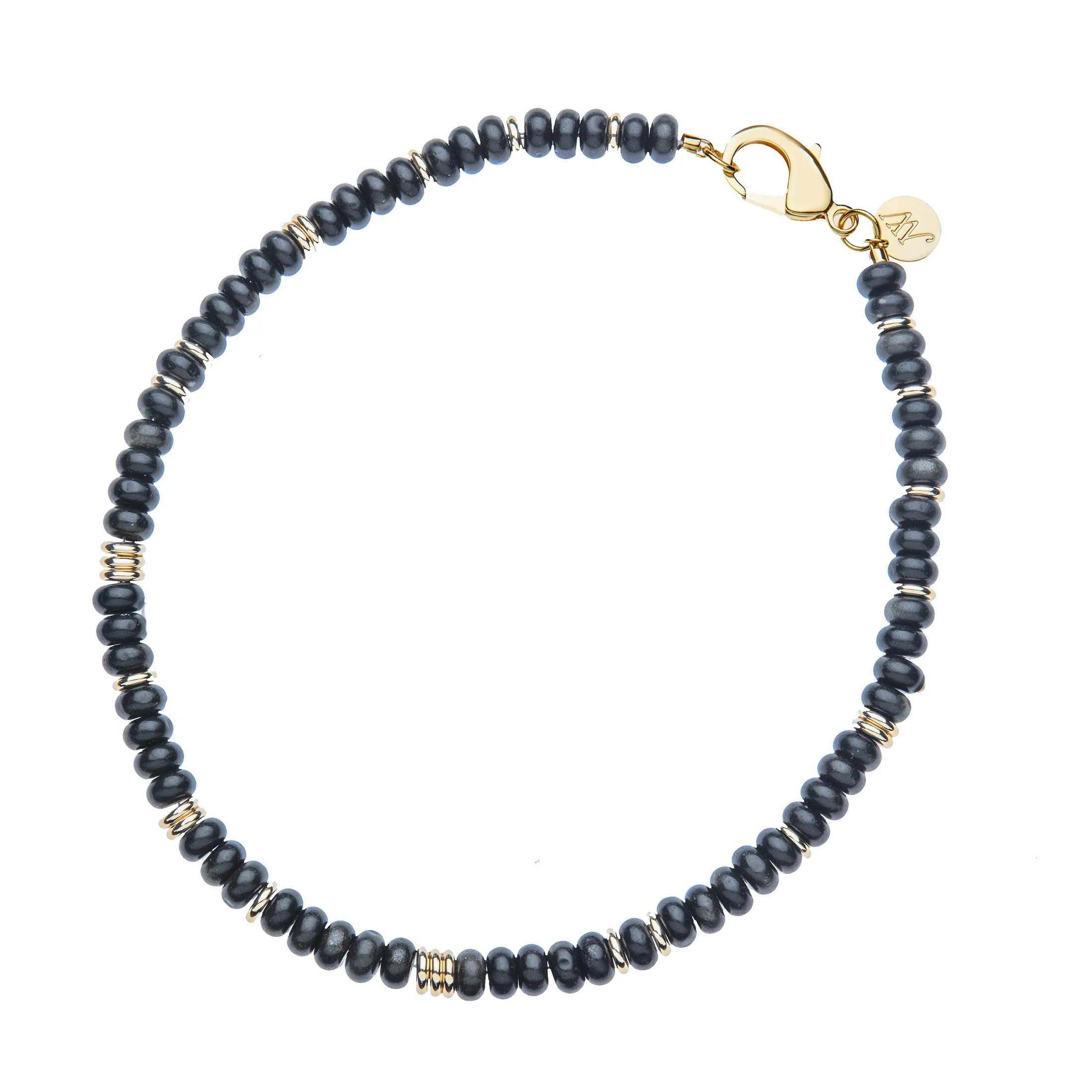 Gumdrop Beaded Necklace in Obsidian SALE sold by Jane Win