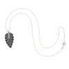 LUCKY Carved Onyx Feather Pendant in Solid Gold sold by Jane Win