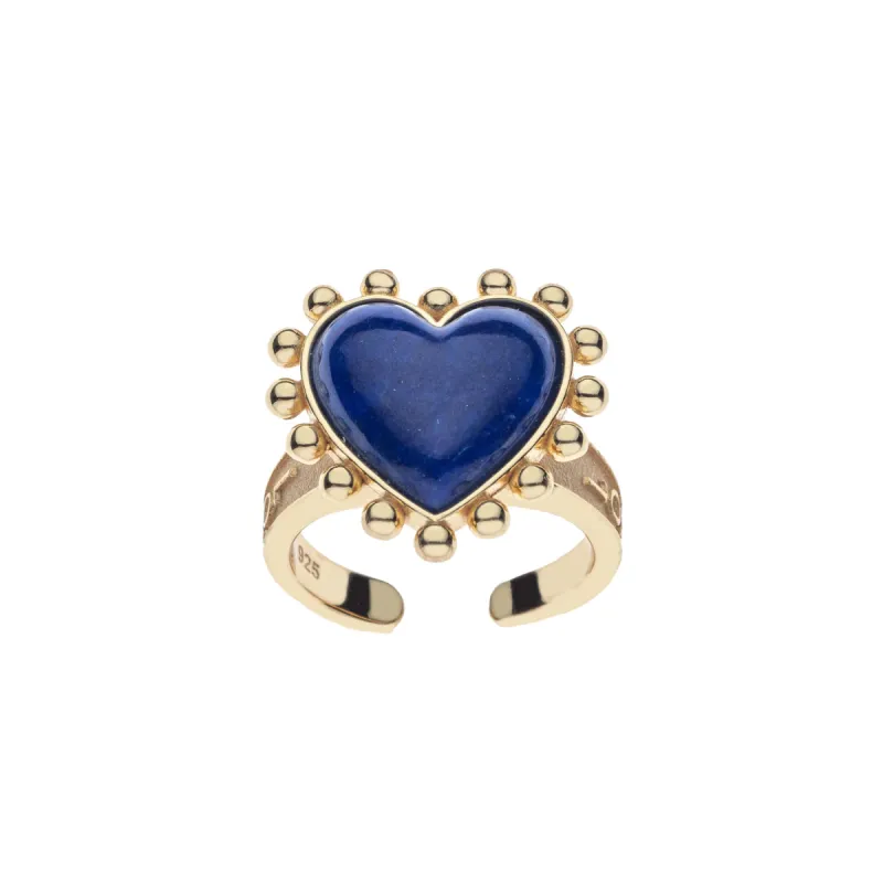 Bursting With LOVE Heart Ring in Lapis sold by Jane Win