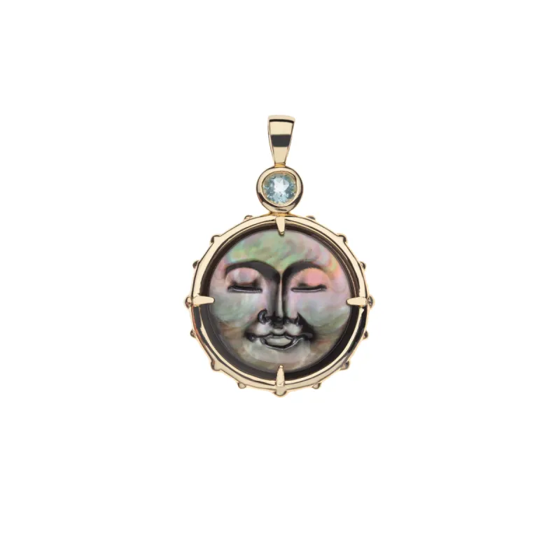 FOREVER Moon and Back Face Pendant in Black Mother of Pearl sold by Jane Win
