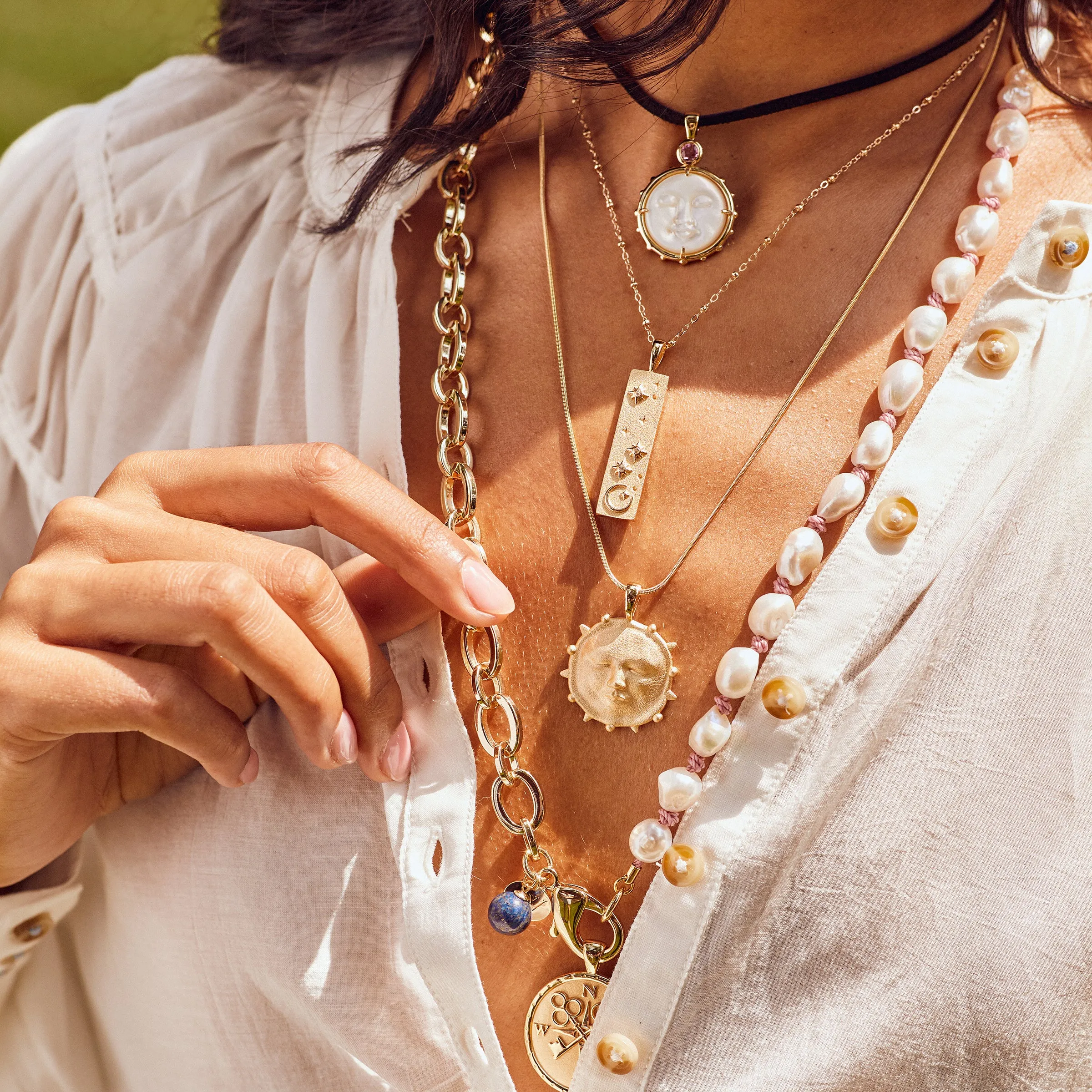 FOREVER Moon and Back Face Pendant in White Mother of Pearl sold by Jane Win product image thumbnail 4