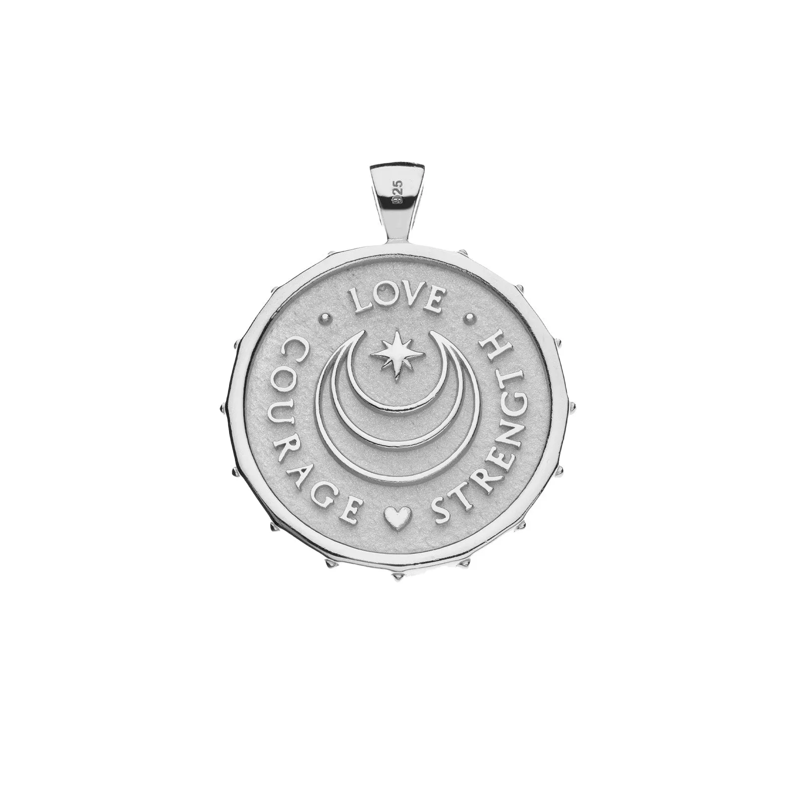 Love - Courage - Strength JW Original Pendant Coin in Silver sold by Jane Win product image thumbnail 2