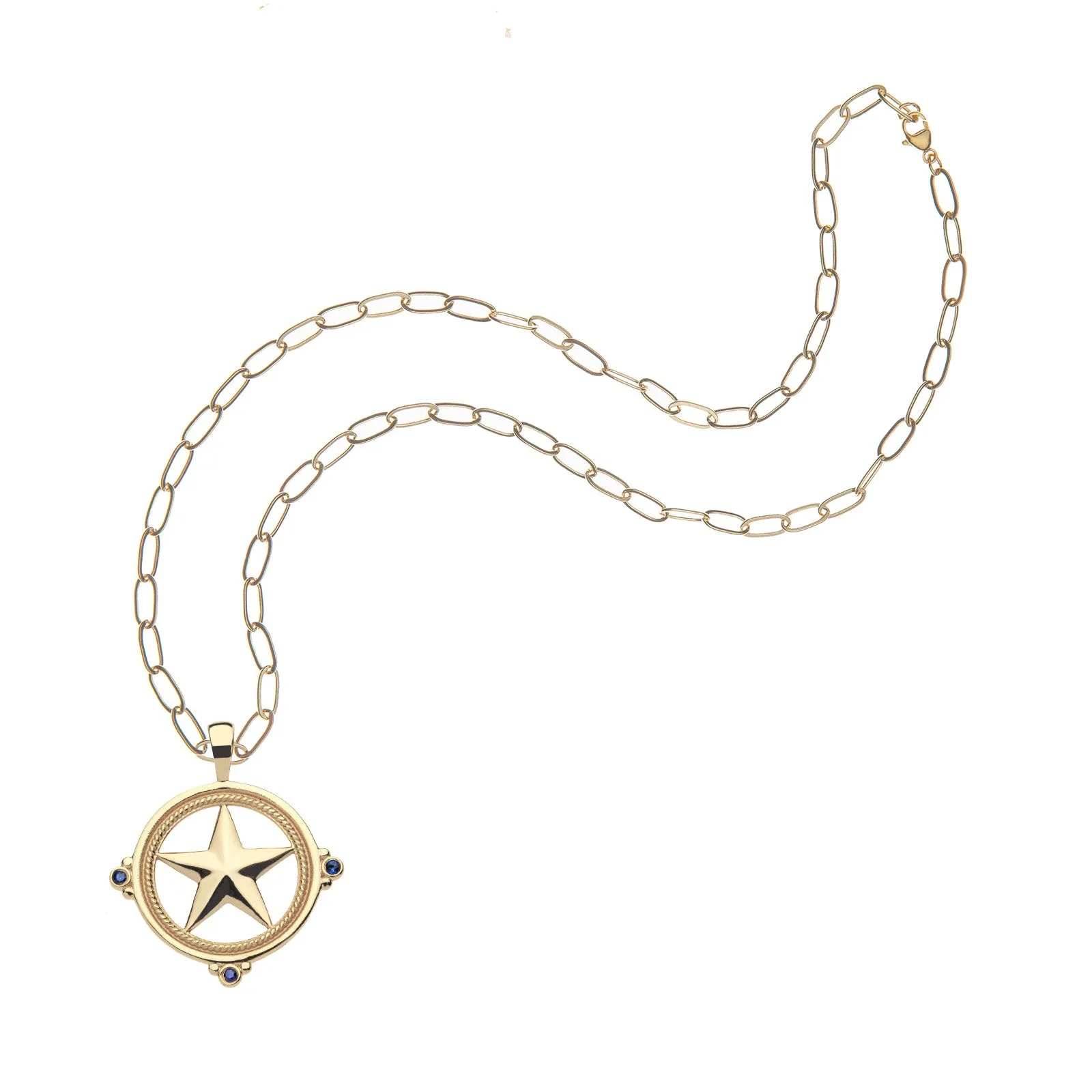 Texas JW Star Cutout Pendant with Blue Sapphires sold by Jane Win product image thumbnail 4