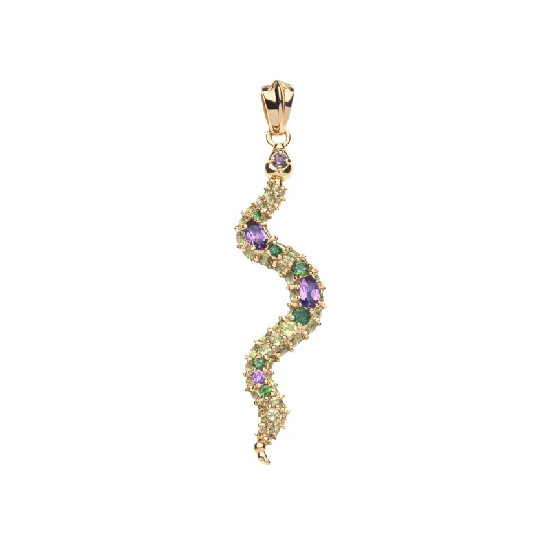 PROTECT Embellished Snake Pendant in Green SALE sold by Jane Win