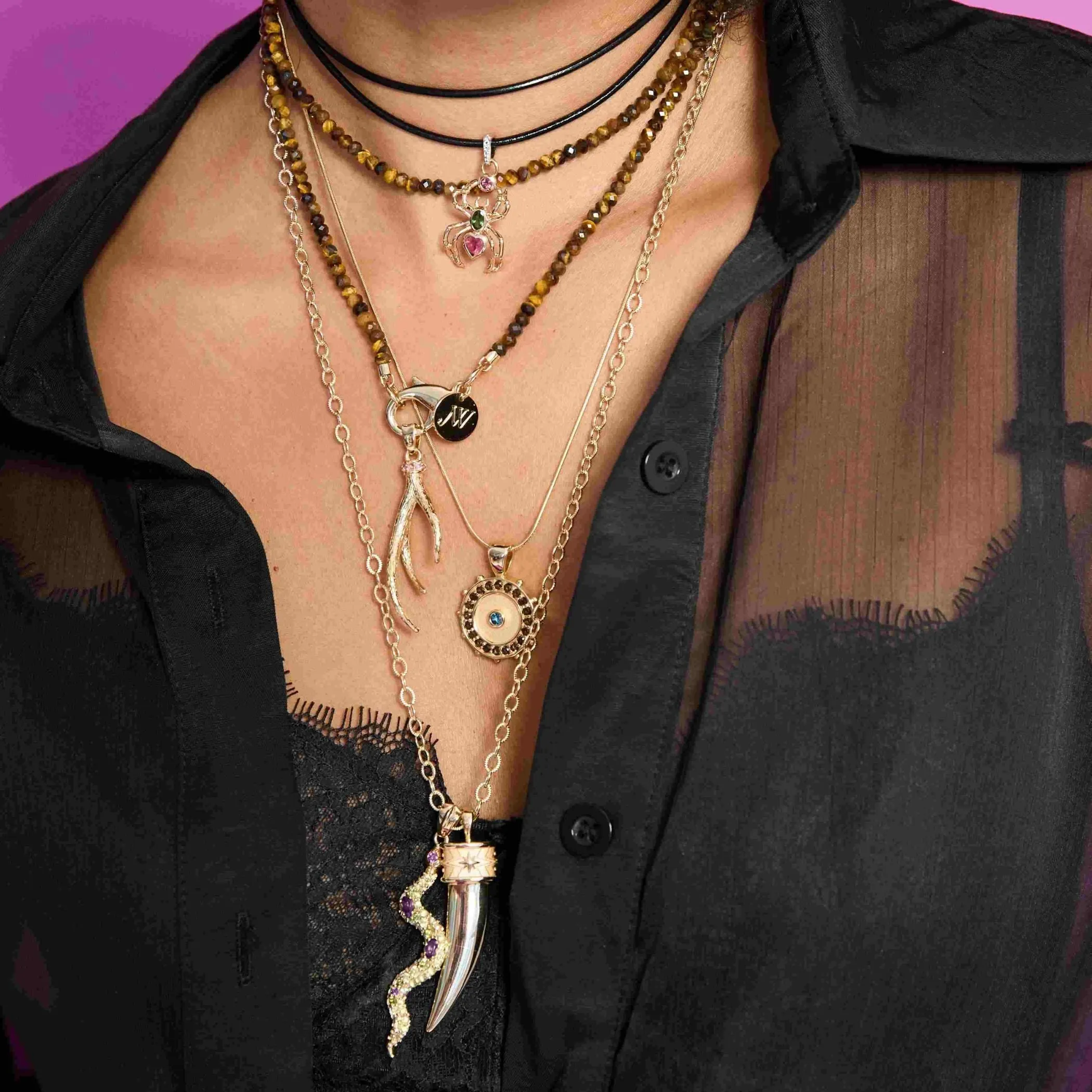 PROTECT Embellished Snake Pendant in Green SALE sold by Jane Win product image thumbnail 2