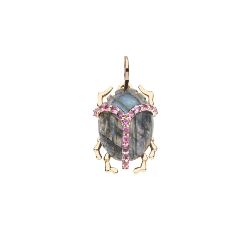 PROTECT Labradorite Scarab Pendant in Solid Gold sold by Jane Win