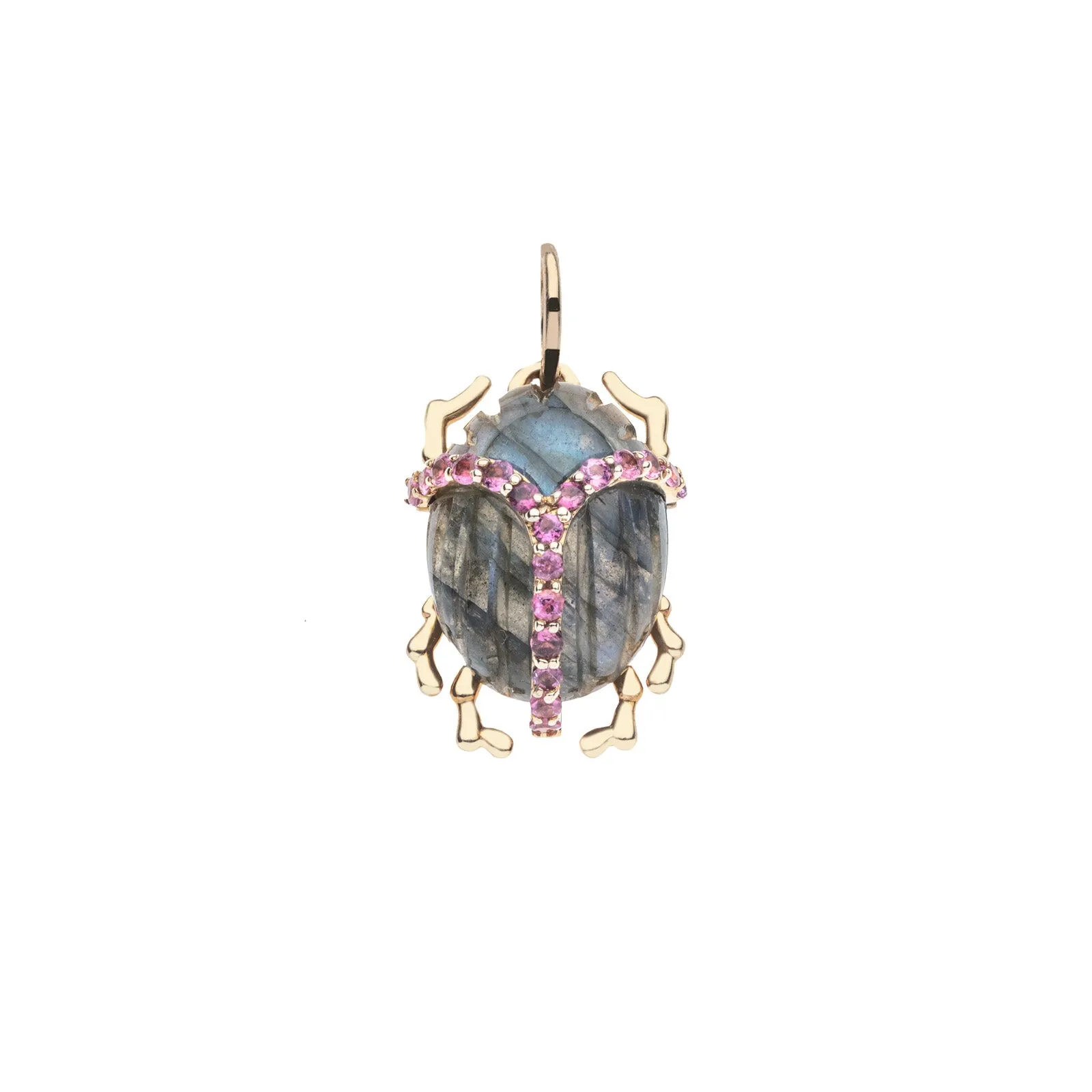 PROTECT Labradorite Scarab Pendant in Solid Gold sold by Jane Win